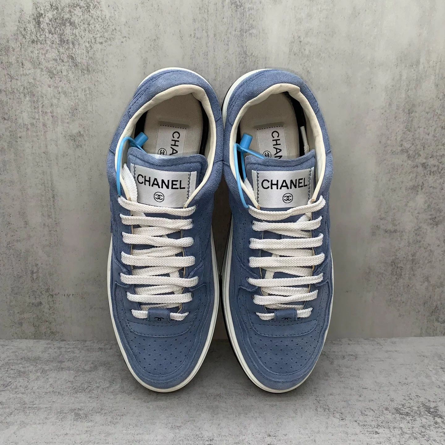 Chanel Chanel Women's Muted Blue Suede Slip-On Sneakers 38 98 New Size US 7 / IT 37 - 6 Thumbnail