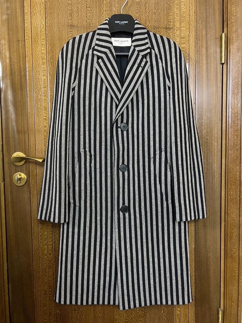 Saint Laurent Paris Saint Laurent Paris 14fw Chester striped coat-2506 Size US M / EU 48-50 / 2 - 1 Thumbnail