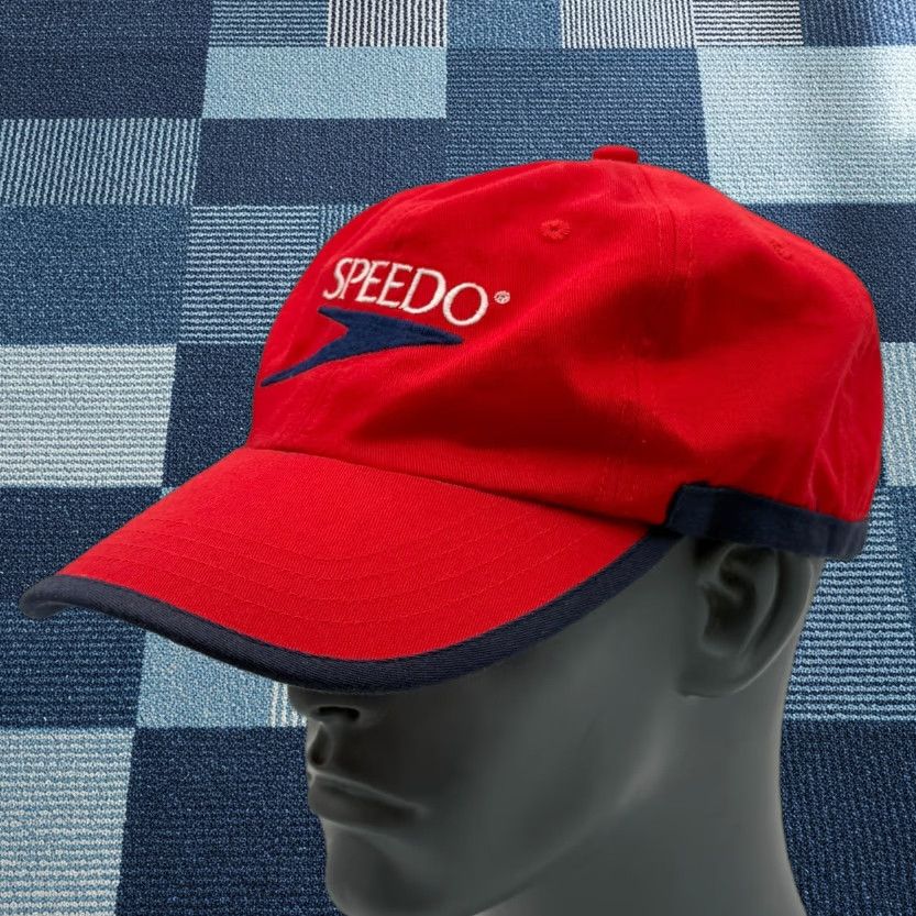 Speedo VINTAGE Speedo Mens Red OS Adjustable Beach Lifeguard Cap Hat Size ONE SIZE - 1 Thumbnail