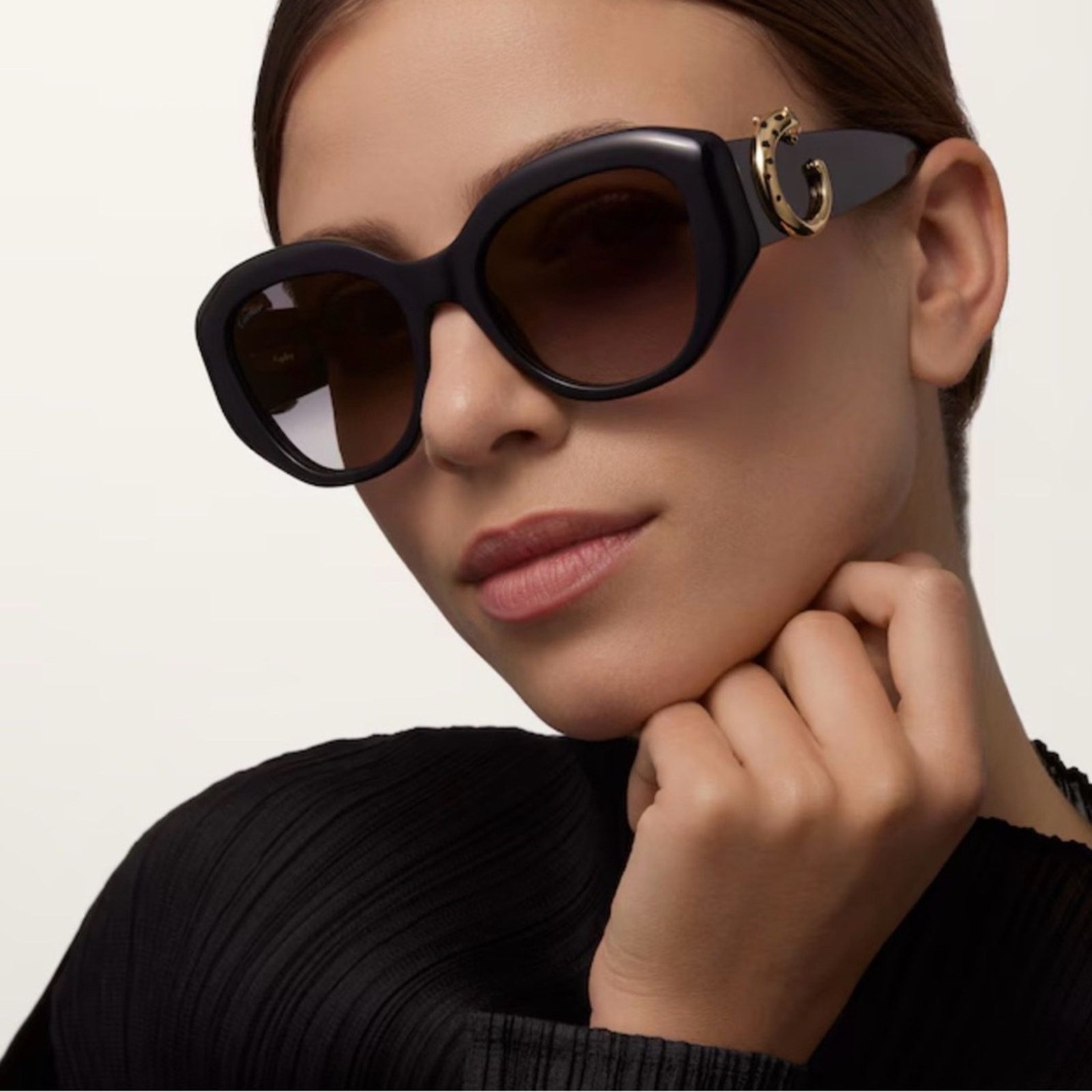 Cartier New! Cartier CT0502S 001 Panthere Sunglasses, Authentic Size ONE SIZE - 4 Thumbnail