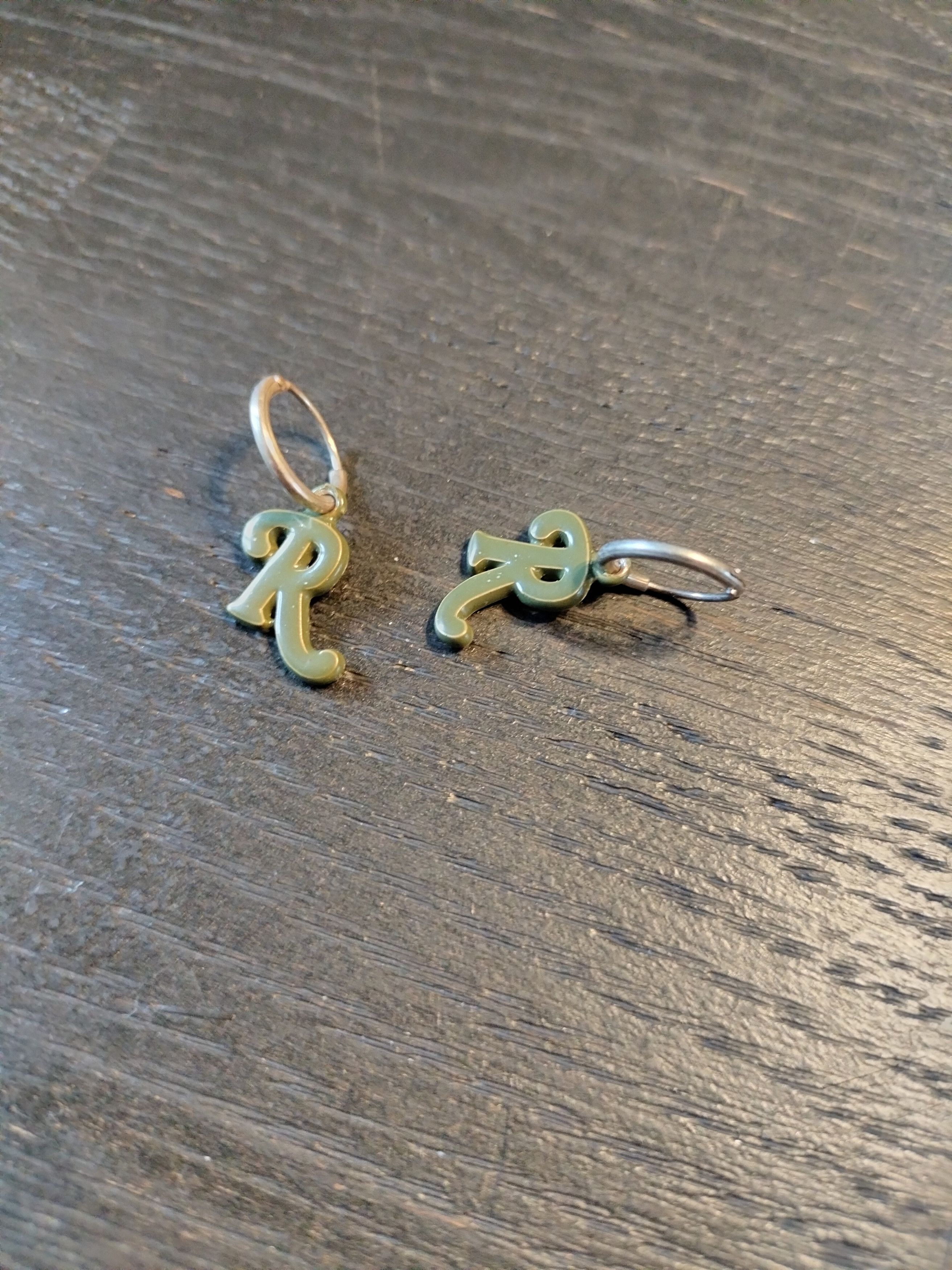 Raf Simons Hoop earring R green Size ONE SIZE - 3 Thumbnail