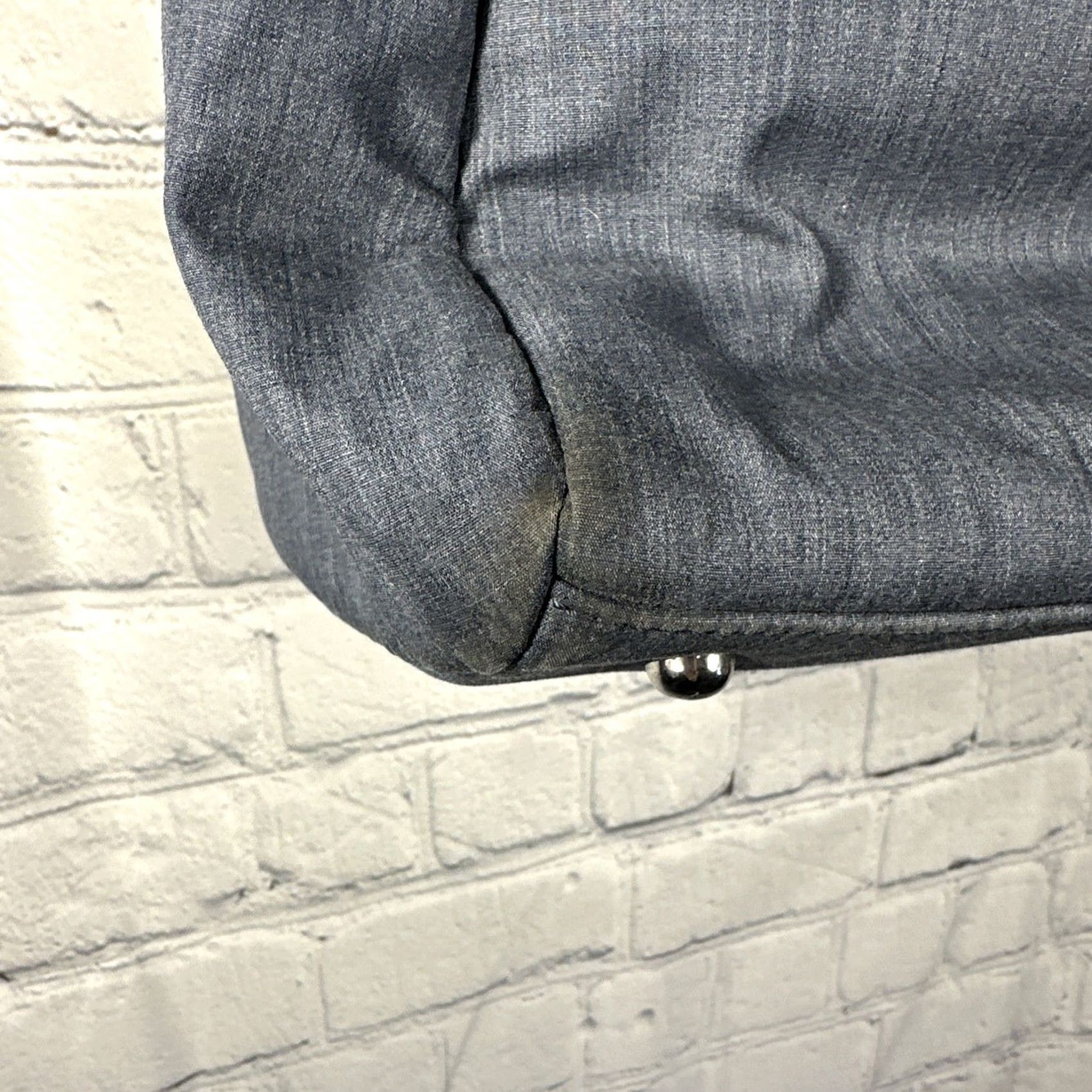 Vintage Lo & Sons O.G. Blue Travel Messenger Carry On Bag Nylon Laptop Sleeve Pockets Silver Hardware Womens Medium 16x14x6 inches Gray Interior Size ONE SIZE - 3 Thumbnail