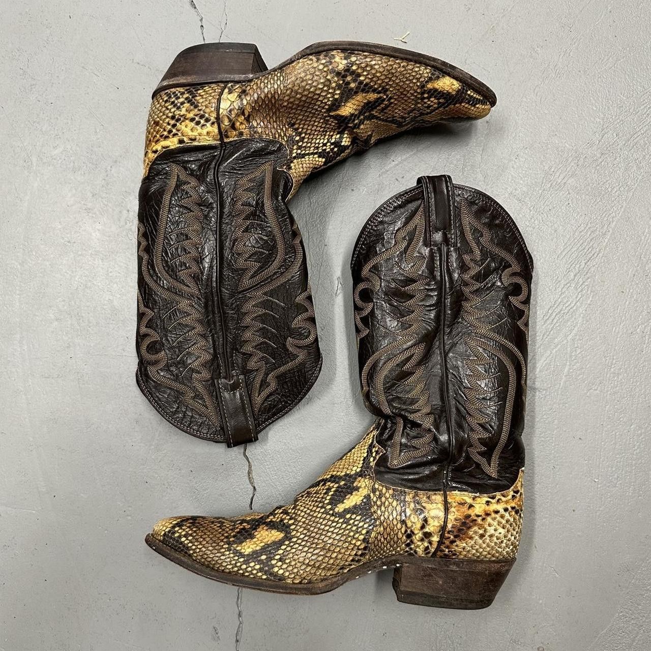 Justin Boots Men s Justin Python Snakeskin Leather Boots 9.5 D 8621 Grailed