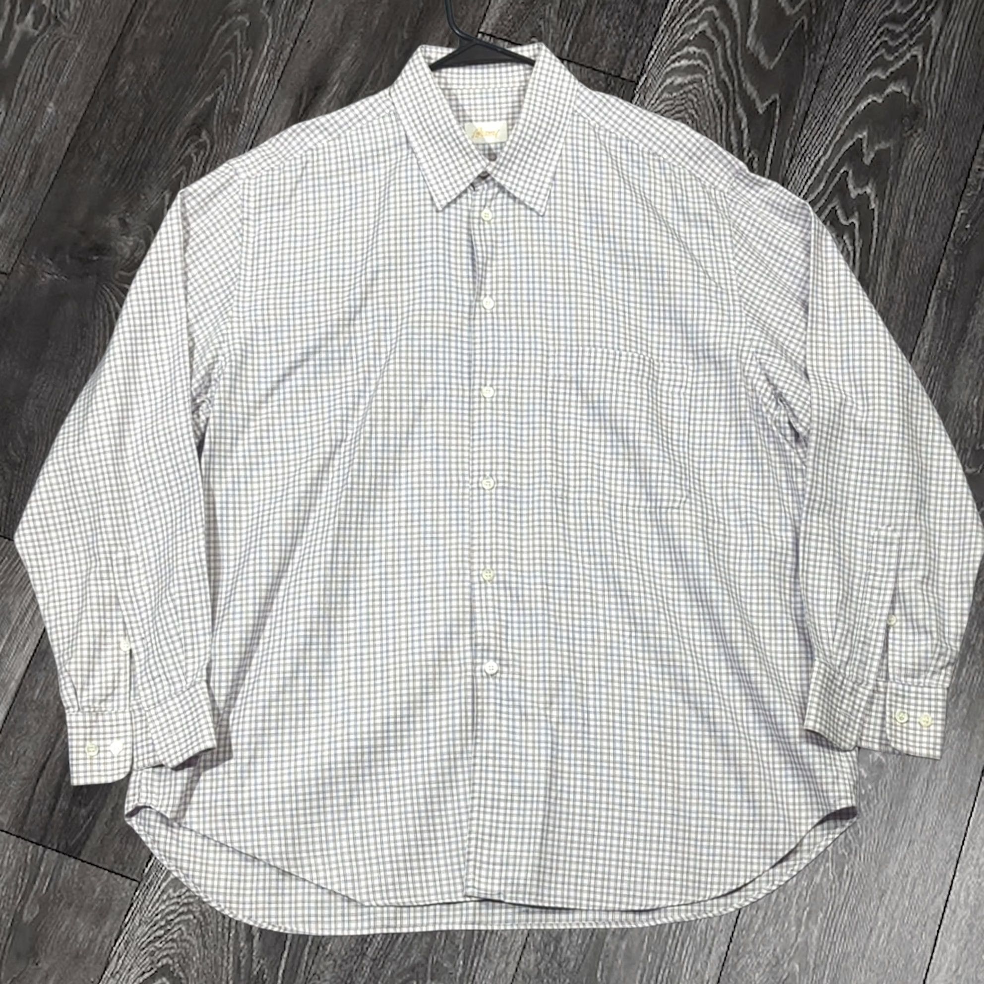 Brioni Brioni Shirt Mens XL Purple White Cotton Long Sleeve Button Down Size US XL / EU 56 / 4 - 1 Thumbnail