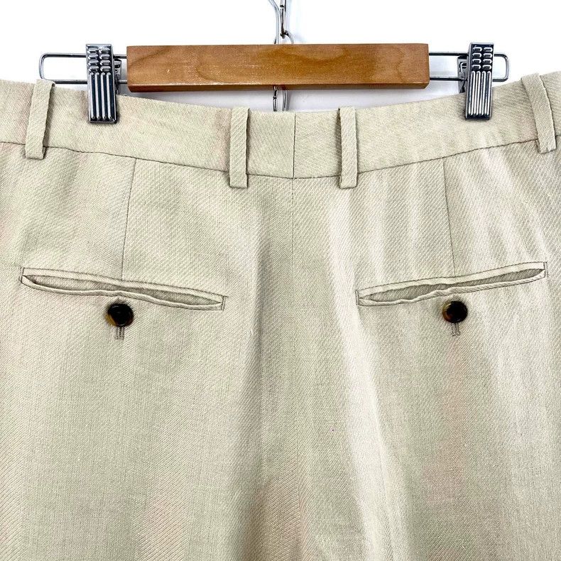 Loro Piana LORO PIANA Ladies Khaki Linen Straight Leg Trousers Size 28" / US 6 / IT 42 - 5 Thumbnail