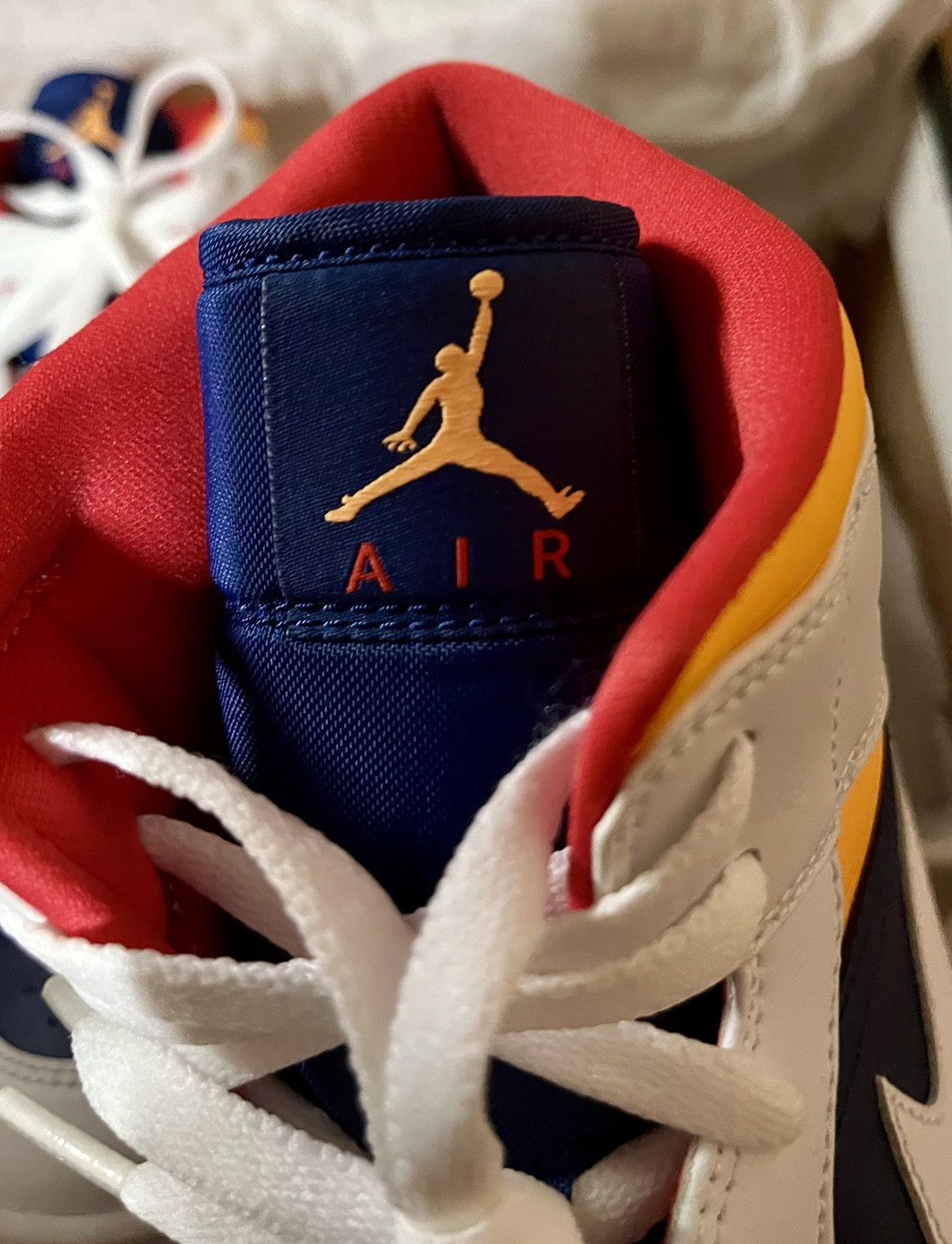 Nike New product, Nike Jordan 1 Mid Deep Royal Blue Laser Orange Size US 12 / EU 45 - 4 Thumbnail