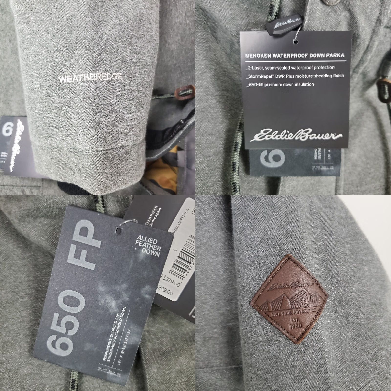 Eddie Bauer Eddie Bauer Jacket Main Selling Point Camo 650 Down Hooded Windproof Waterproof Weather Edge XL Green Mens Jacket Size US XL / EU 56 / 4 - 8 Thumbnail