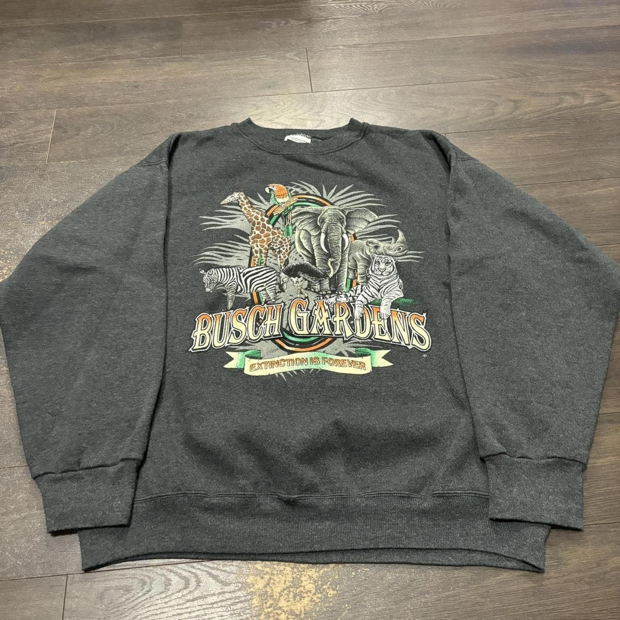 Tultex Vintage Busch Gardens Extinction Is Forever Crewneck 90s Size US L / EU 52-54 / 3 - 4 Thumbnail