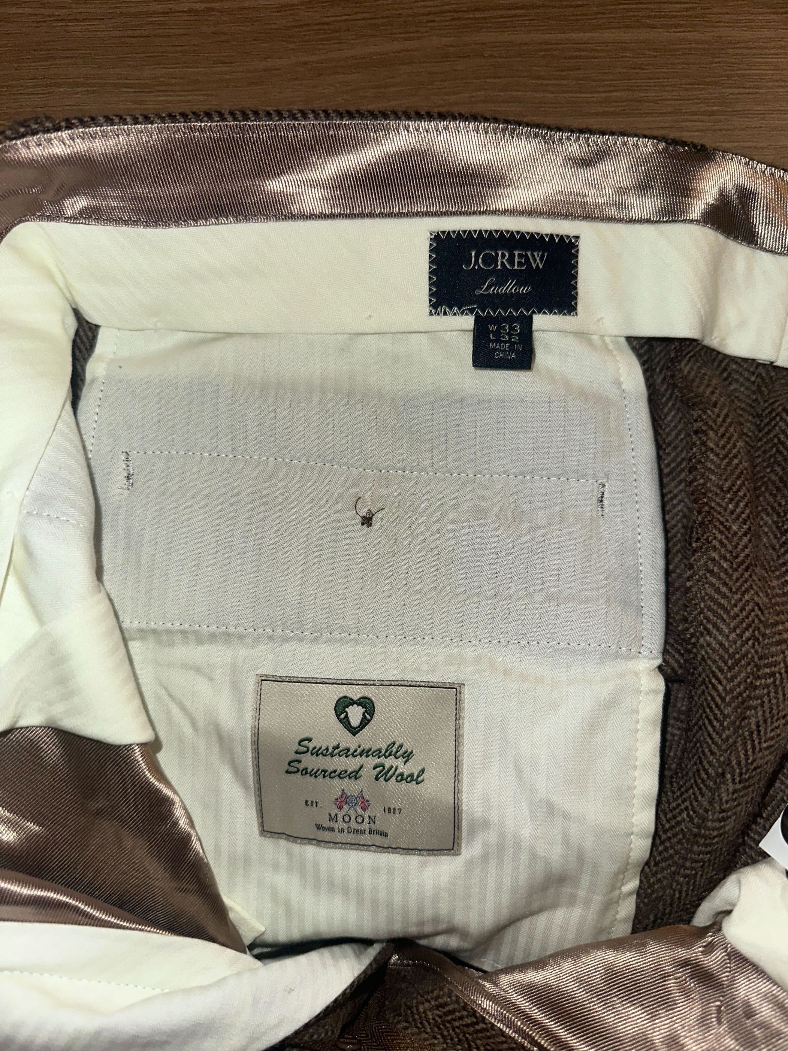 J.Crew J. Crew Brown Wool Suit Size 40R - 3 Thumbnail