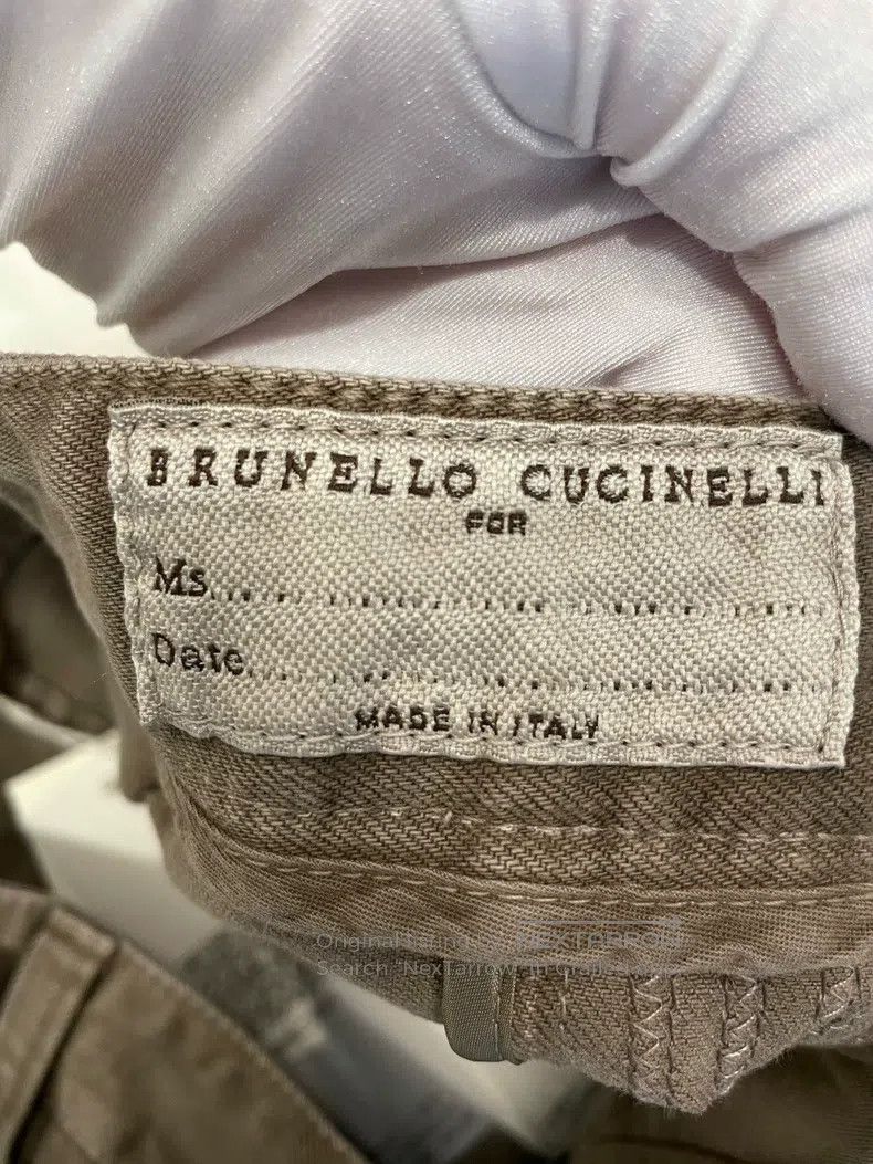 Brunello Cucinelli Brunello Cucinelli Khaki Beaded Cotton Casual Pants Size 27" / US 4 / IT 40 - 5 Thumbnail