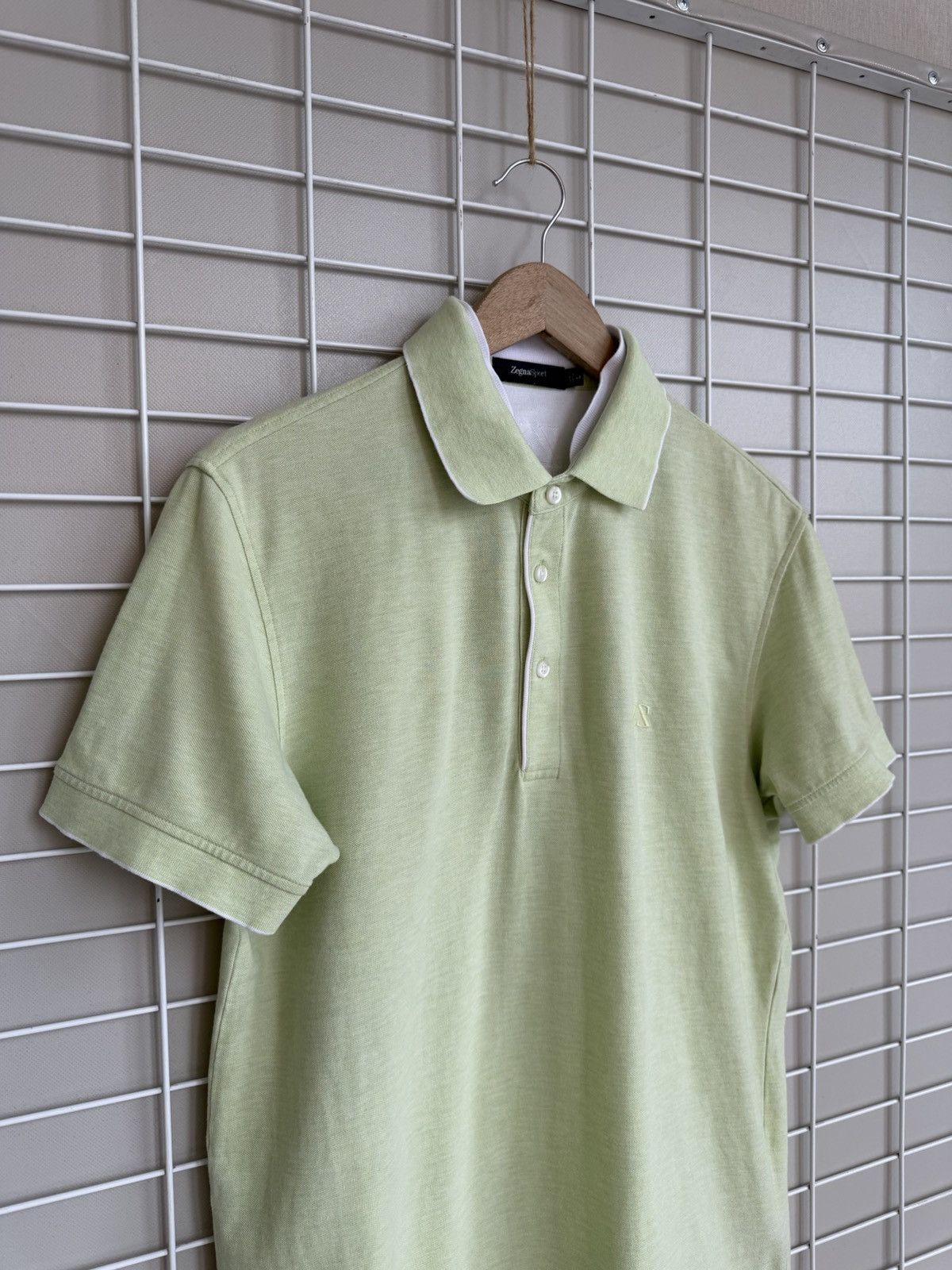 Ermenegildo Zegna Zegna Sport Light Green Polo Shirt Mens Size L Vintage Size US L / EU 52-54 / 3 - 3 Thumbnail