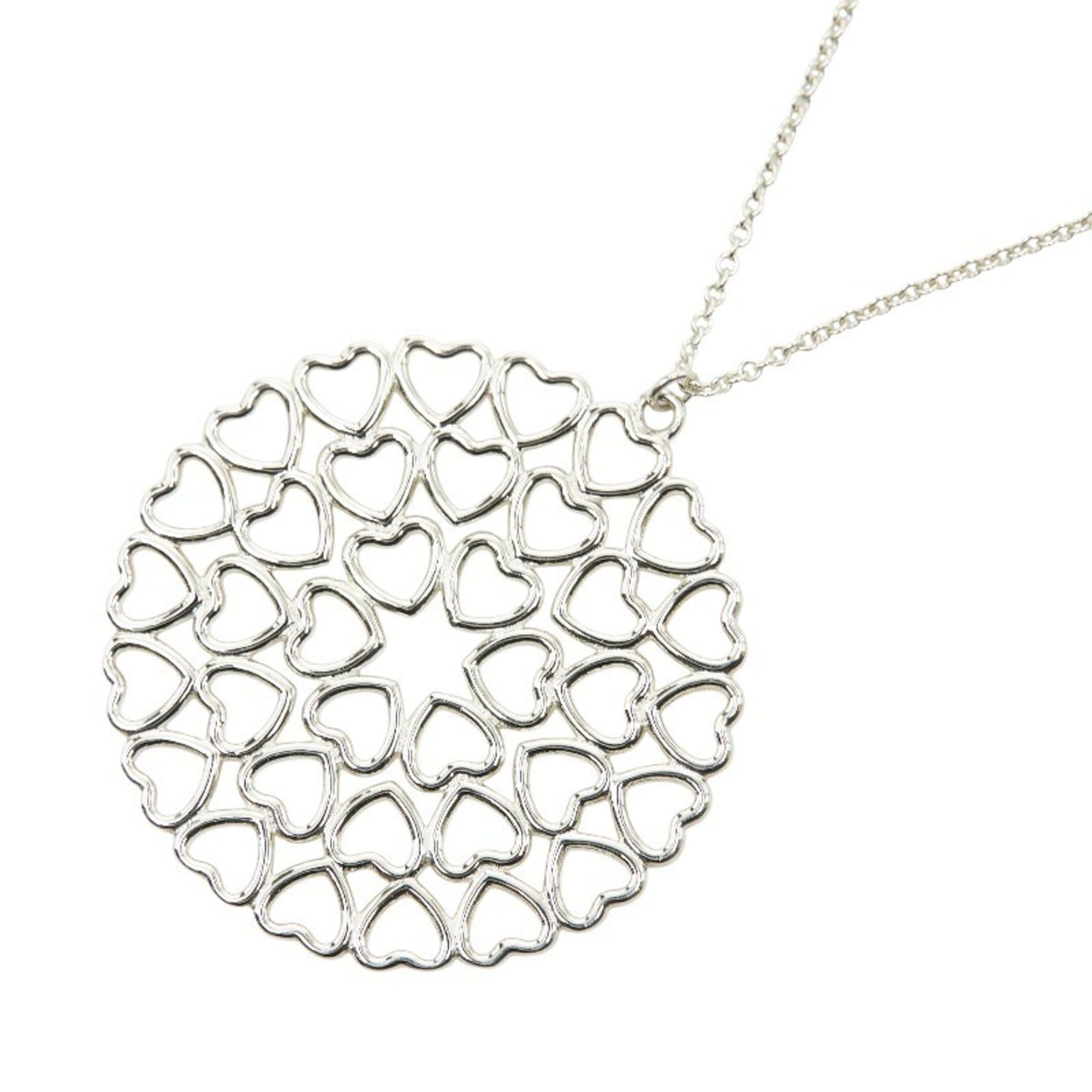 Tiffany & Co. Crown of Hearts Medallion Necklace in 925 Sterling Silver for Women.