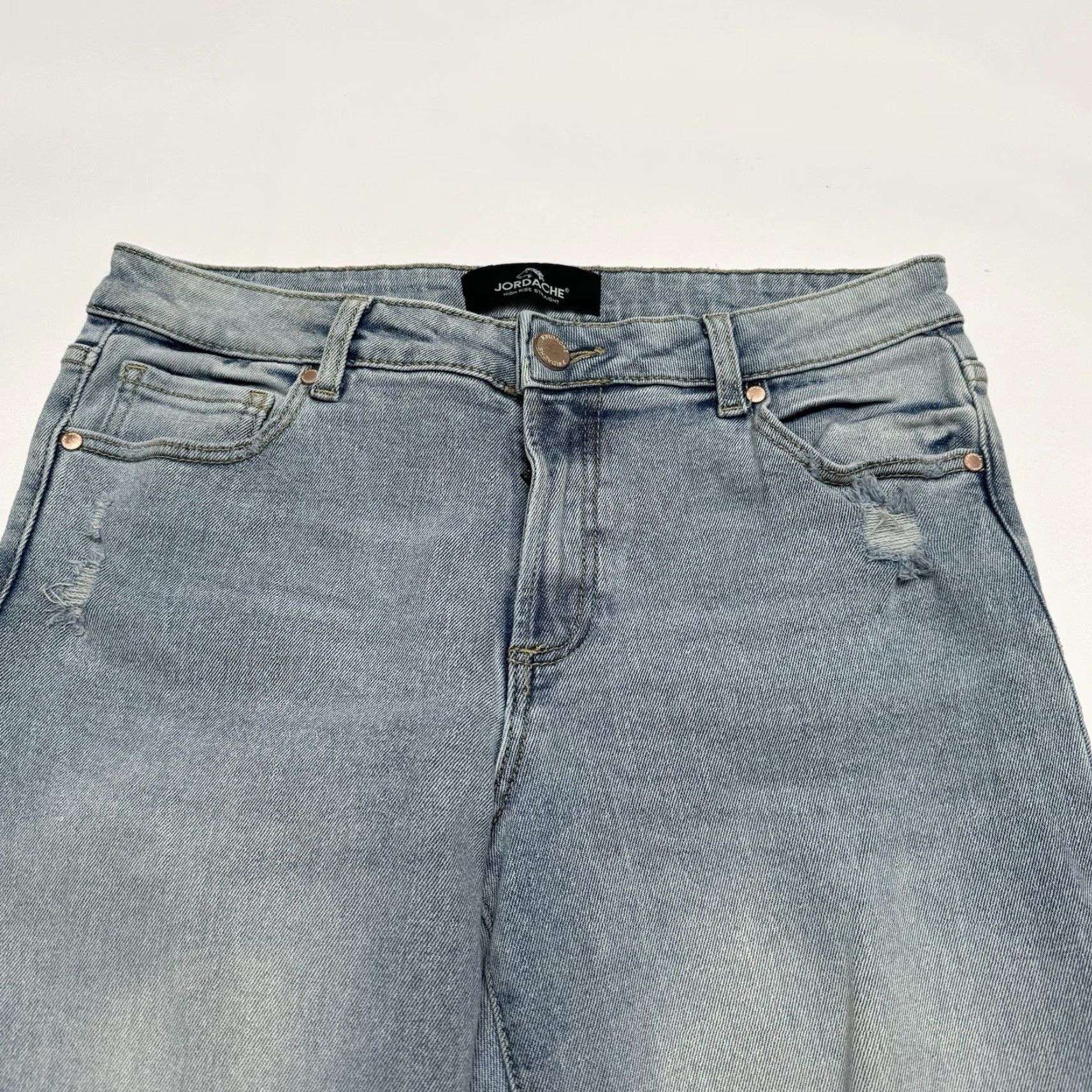 Jordache VINTAGE Jordache Jeans Women 90s Distressed Denim Blue Regular 28" Inseam Size 10 EUC Size 32" / US 10 / IT 46 - 3 Thumbnail