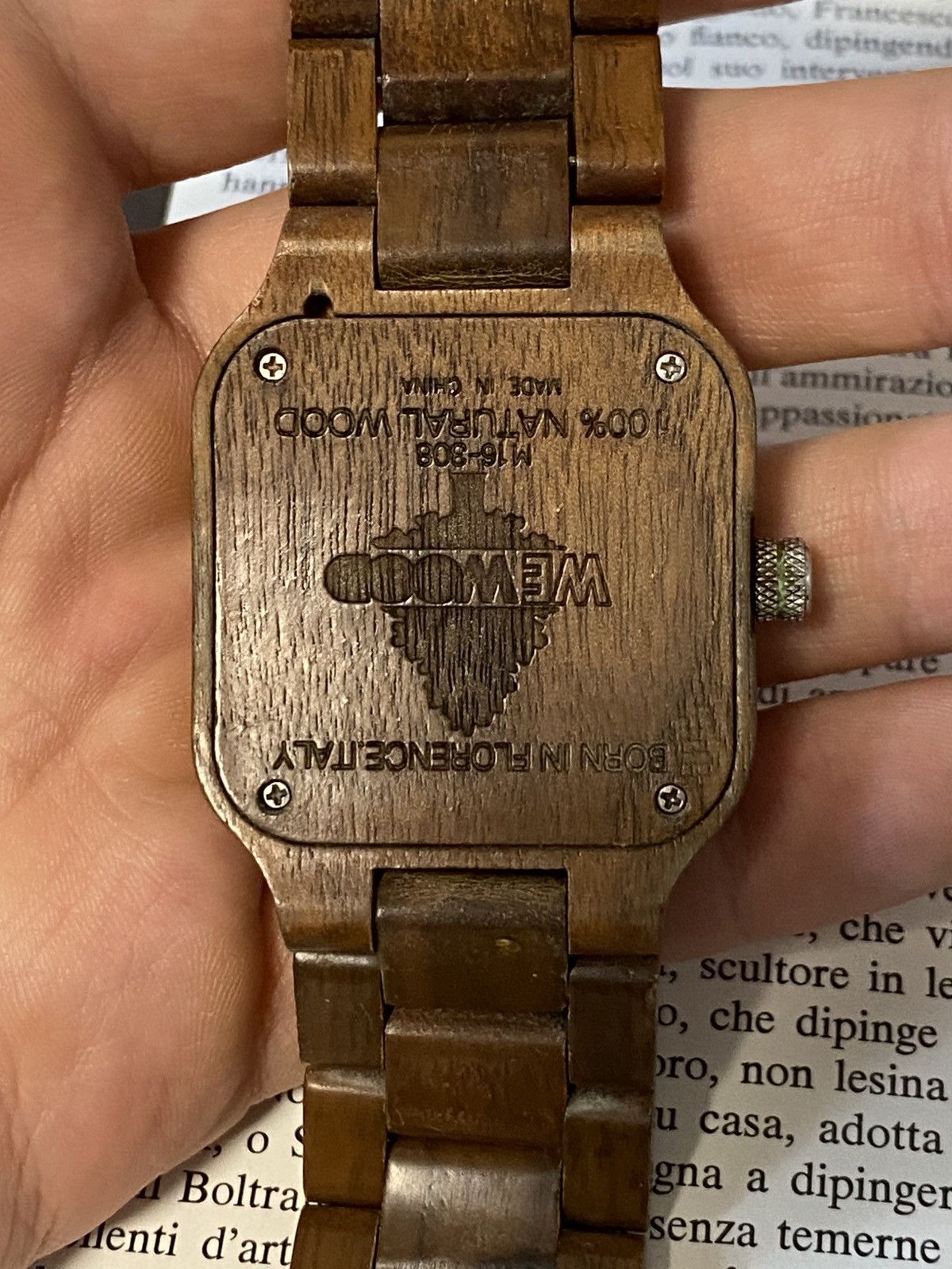 WeWood WeWood Jupiter Square Face Natural Wooden Watch Size ONE SIZE - 5 Thumbnail