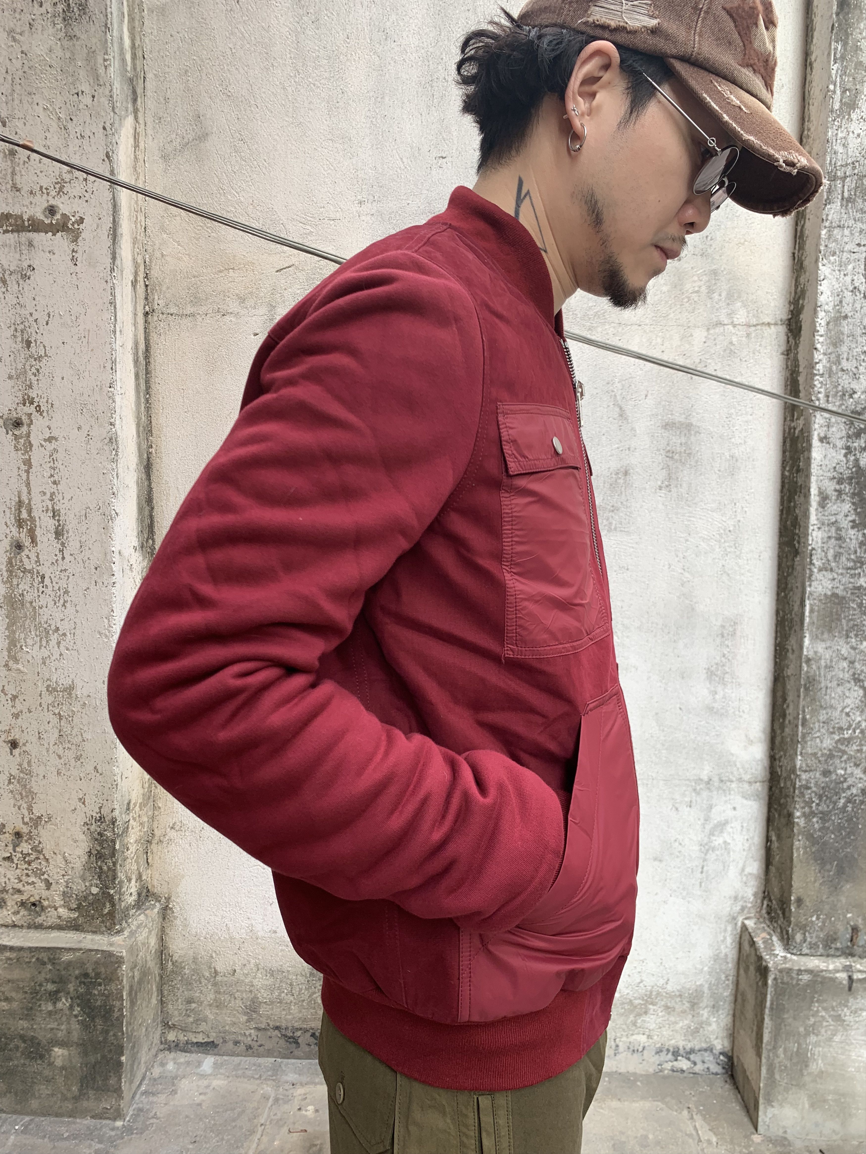 Rick Owens Drkshdw DRKSHDW by Rick Owens Burgundy Bomber Jacket Size US S / EU 44-46 / 1 - 5 Thumbnail