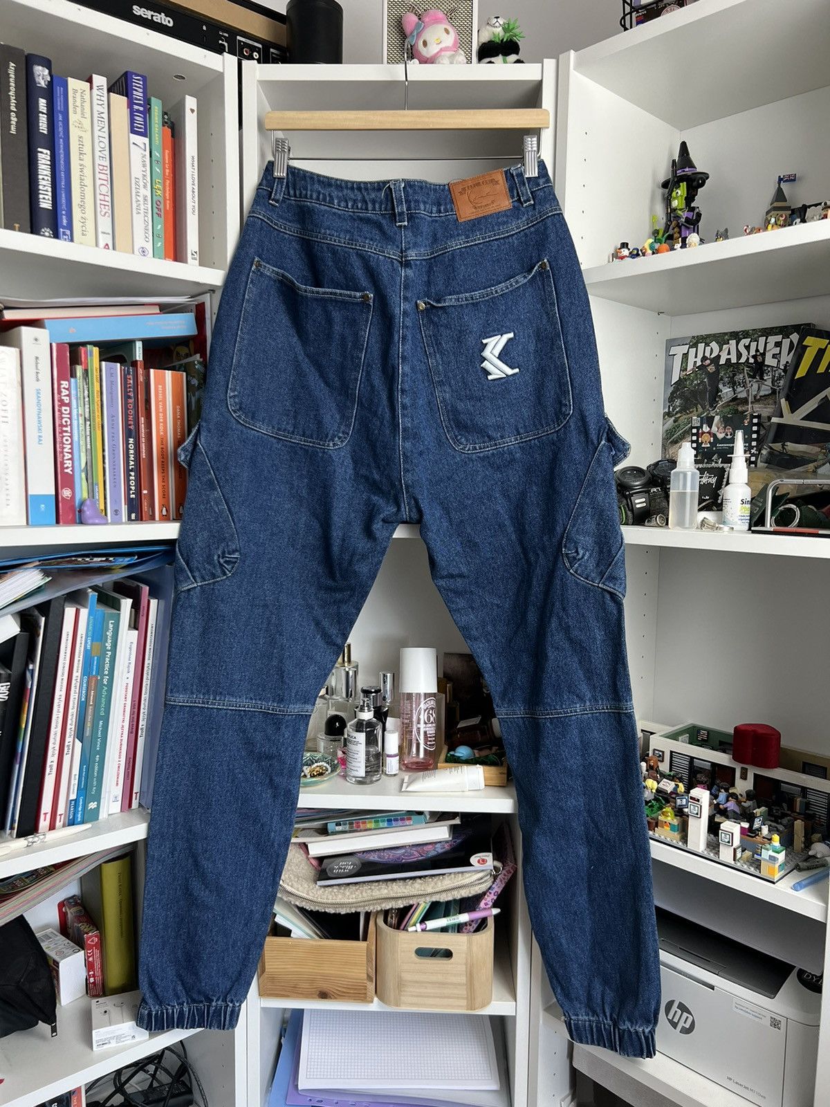 Vintage Karl kani cargo denim pants M casual skate baggy rare