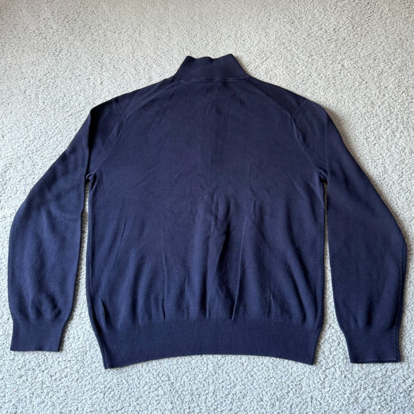 Ralph Lauren Polo Ralph Lauren Sweater Mens Large Blue 1/4 Zip Pullover Pima Cotton Knit Crew Neck Regular Fit Logo Size US XL / EU 56 / 4 - 6 Thumbnail