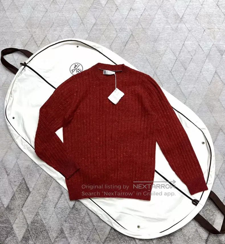 Brunello Cucinelli Brunello Cucinelli Cable Knit Wool and Cashmere Blended Sw Size US S / EU 44-46 / 1 - 1 Thumbnail