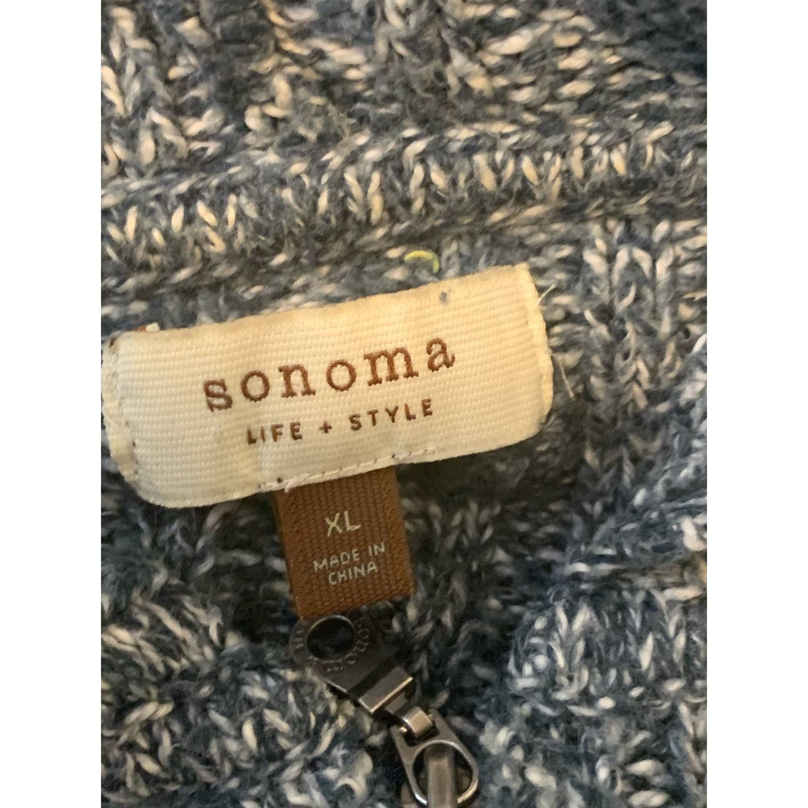Sonoma Sonoma heathered blue hoodie sweater jacket size XL Size XL / US 12-14 / IT 48-50 - 3 Thumbnail