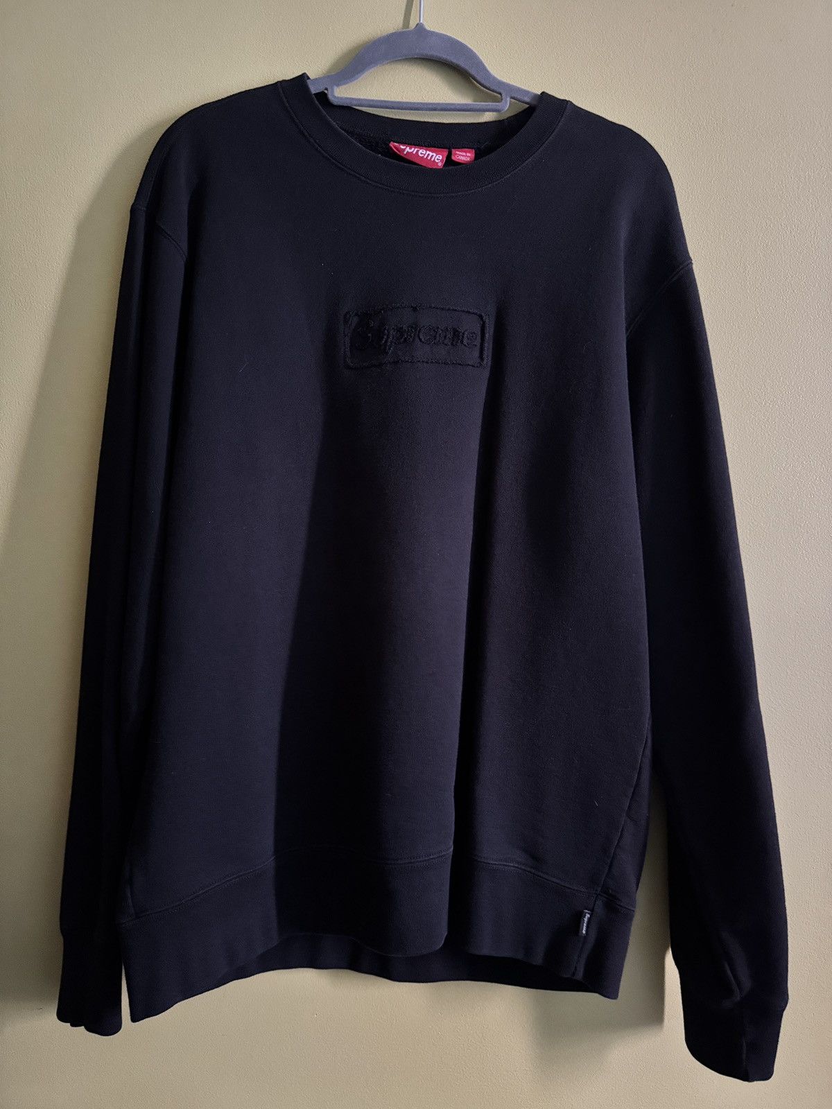 Supreme Supreme Cut-out Box logo crewneck sweatshirt Large | Grailed