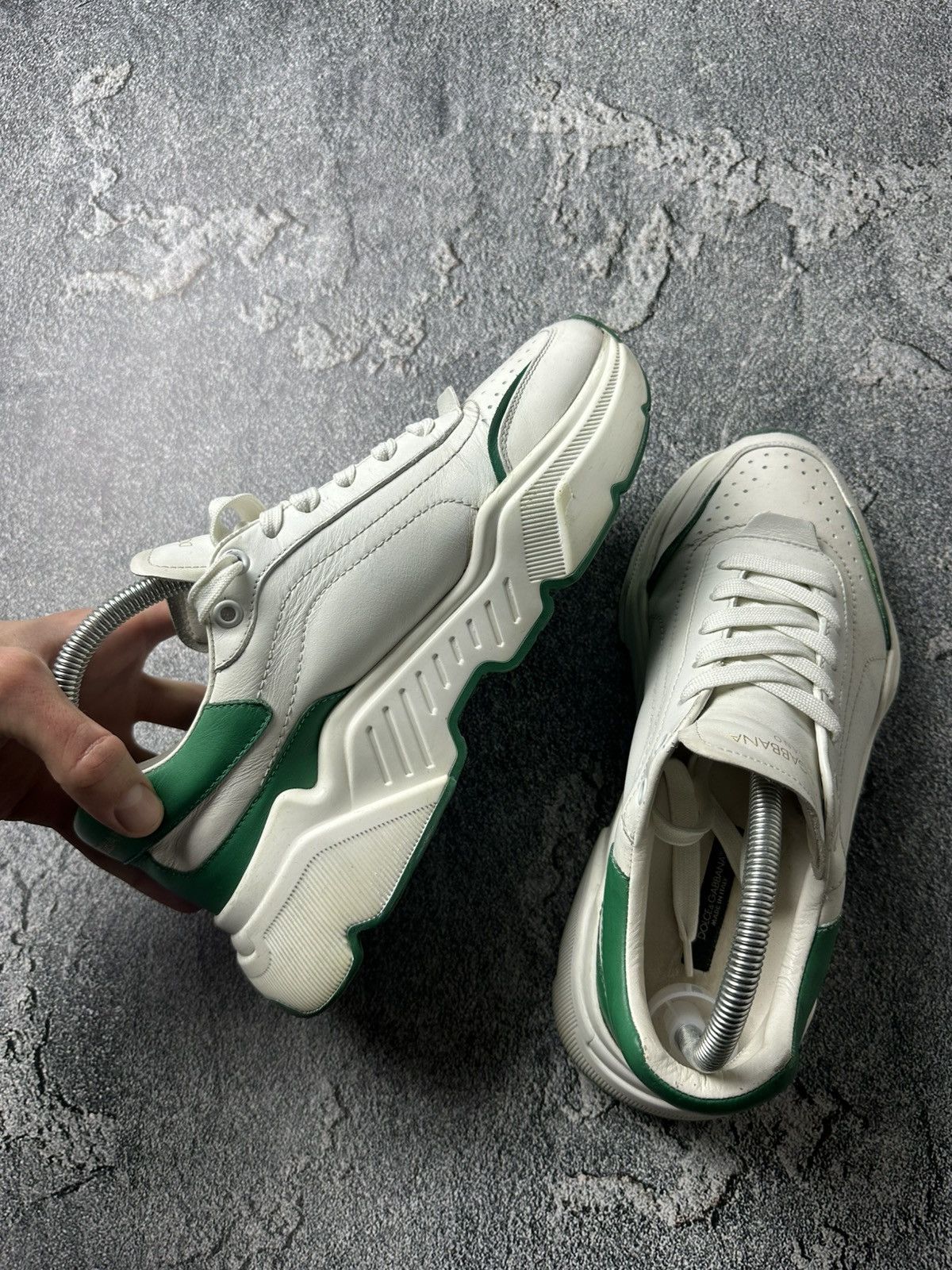 Dolce & Gabbana DOLCE & GABBANA Daymaster Sneakers Unisex White Green Size US 6.5 / EU 39-40 - 6 Thumbnail