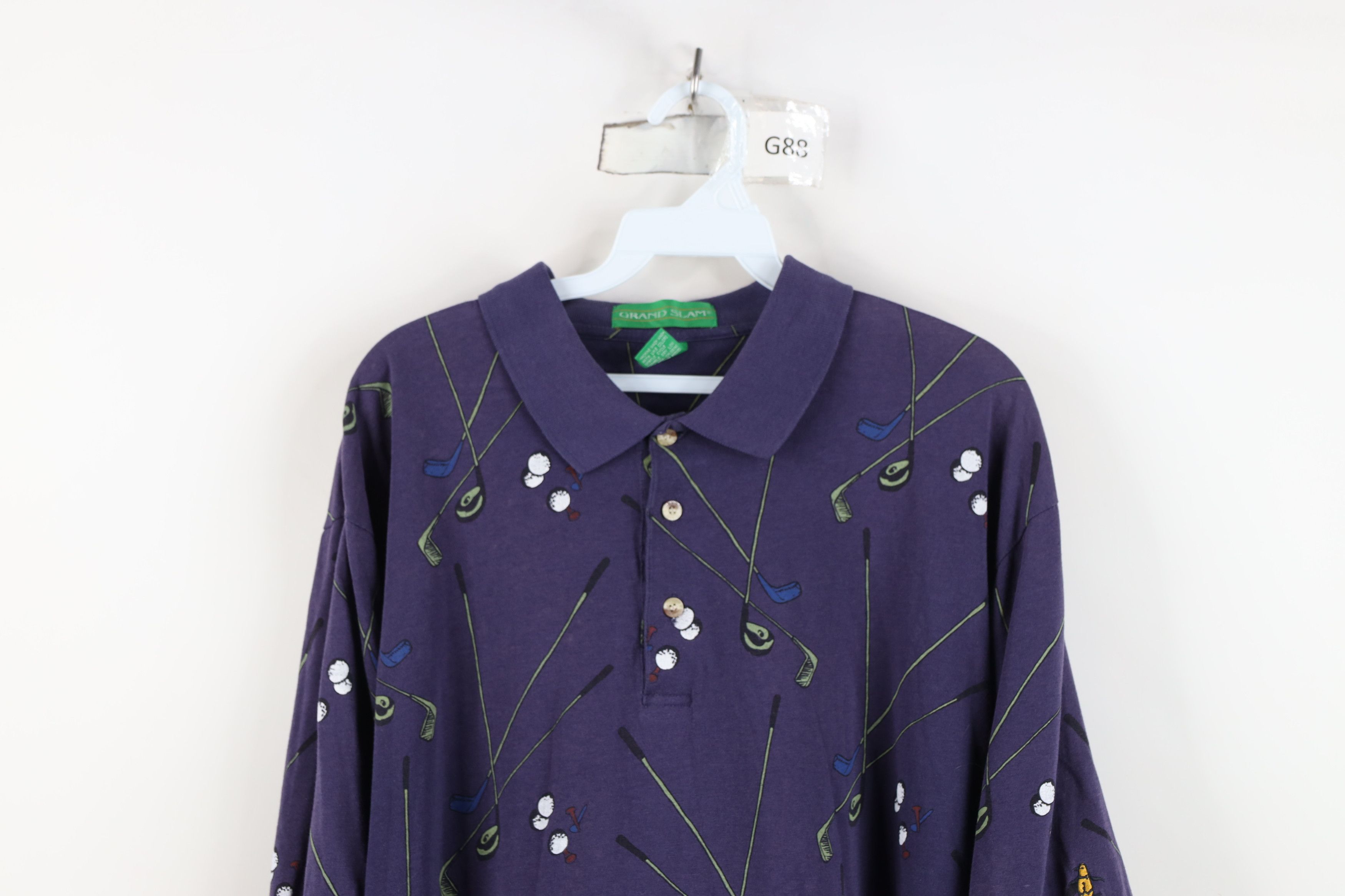 Vintage Vintage 90s Streetwear Golf All Over Print Polo Shirt Blue Size US L / EU 52-54 / 3 - 2 Thumbnail