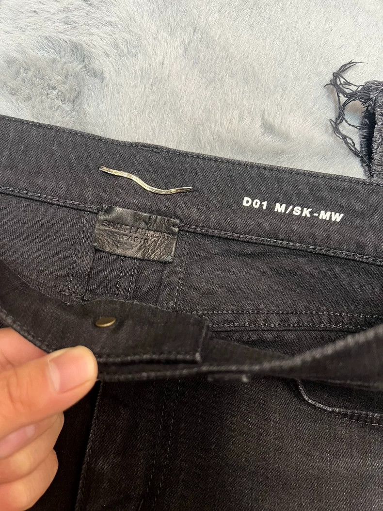 Saint Laurent Paris Saint laurent 16 Spring/Summer Fringed Raw Edge Black Jeans Size US 30 / EU 46 - 3 Thumbnail
