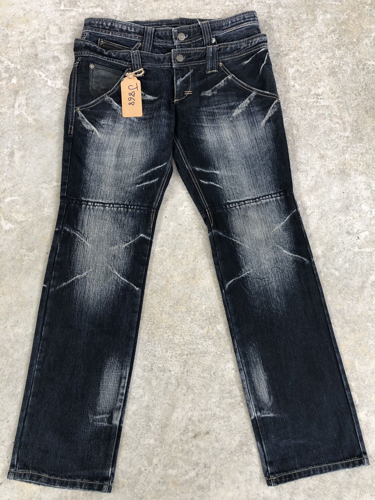 PPFM PPFM Double Waist Distressed Jeans Size US 31 - 1 Thumbnail