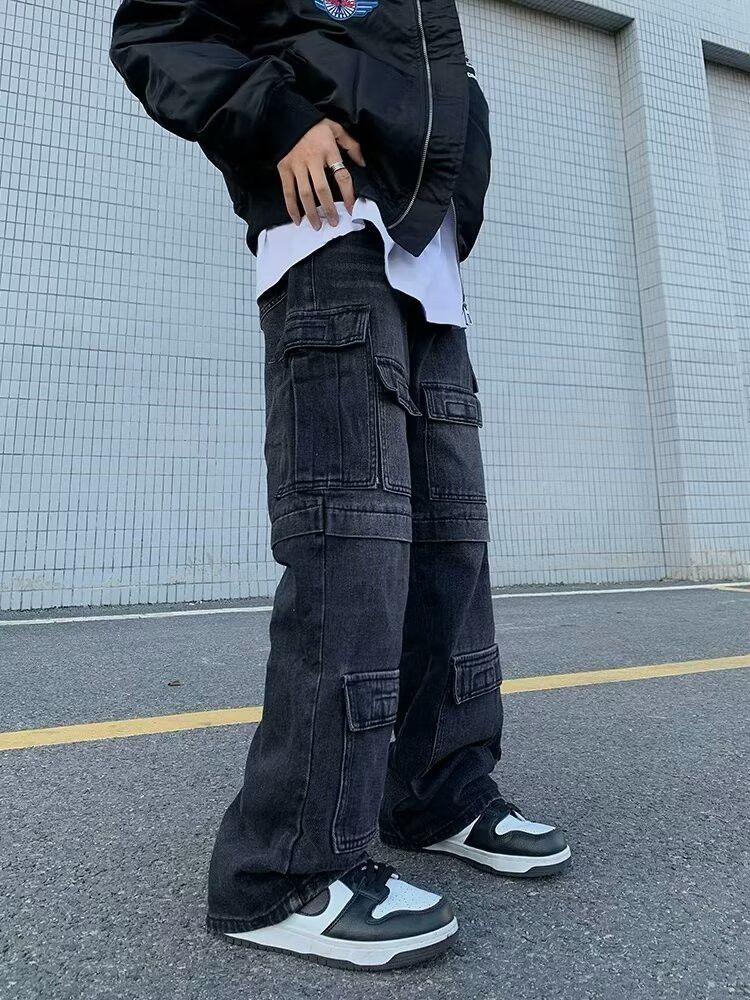 Japanese Brand × Jean Cyber Y2K Streetwear Baggy Wide Leg Jeans Size US 31 - 7 Thumbnail