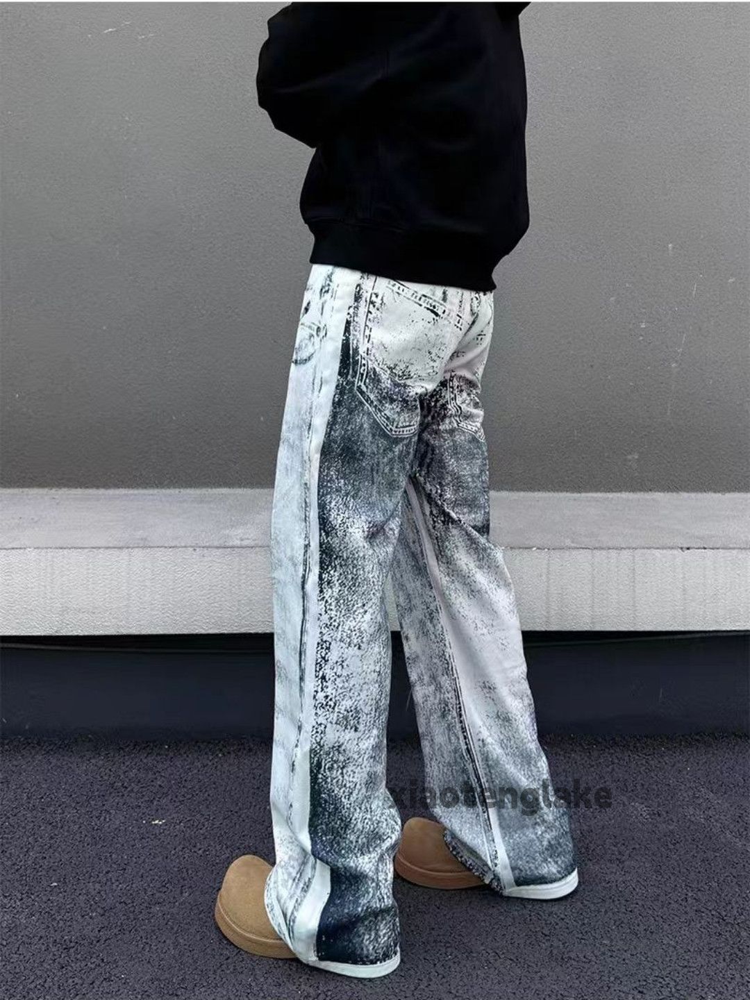 Jean × Vintage utility punk grunge stain paint loose baggy jeans Size US 33 - 3 Thumbnail