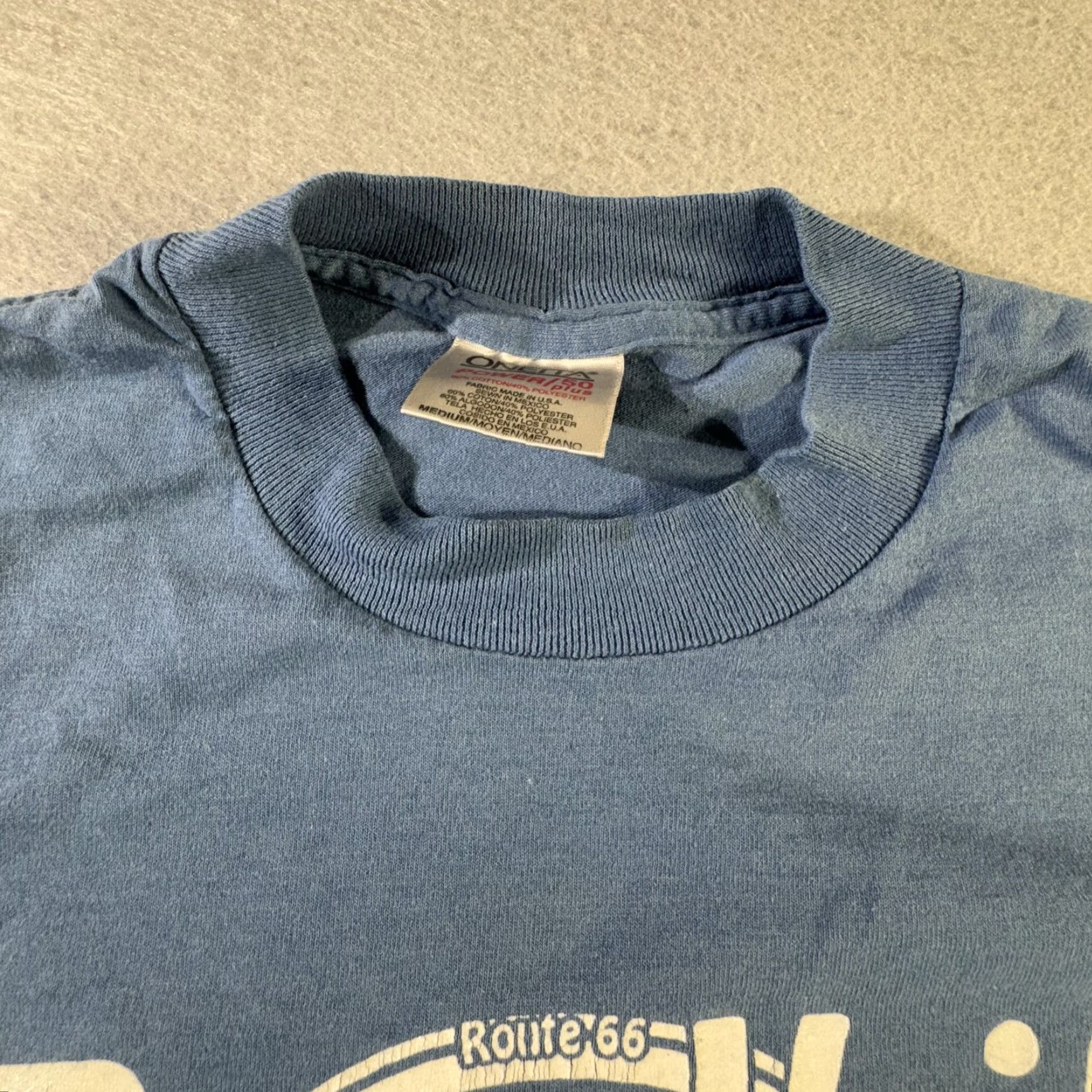 Vintage VINTAGE Route 66 Diner Shirt Mens Medium Blue Graphic Tee 90s Roadkill 66 Diner Tee USA 90s Mock Menu Travel Shirt Mens M Size US M / EU 48-50 / 2 - 6 Thumbnail