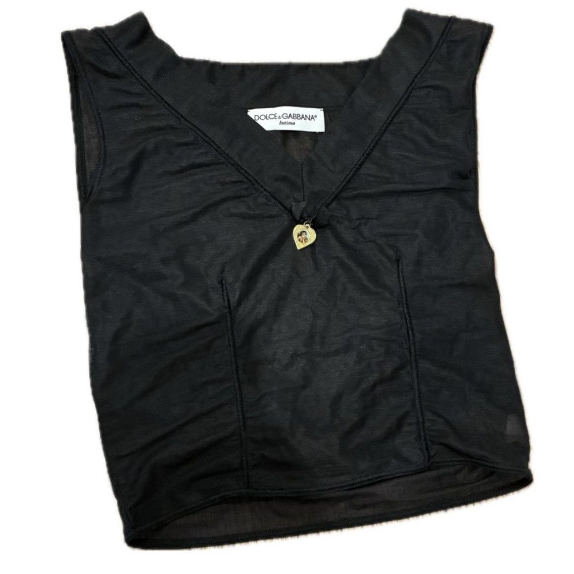 Dolce & Gabbana Archive 90s Dolce & Gabbana Intimo Semi Sheer V-Neck Top Size XS / US 0-2 / IT 36-38 - 1 Thumbnail