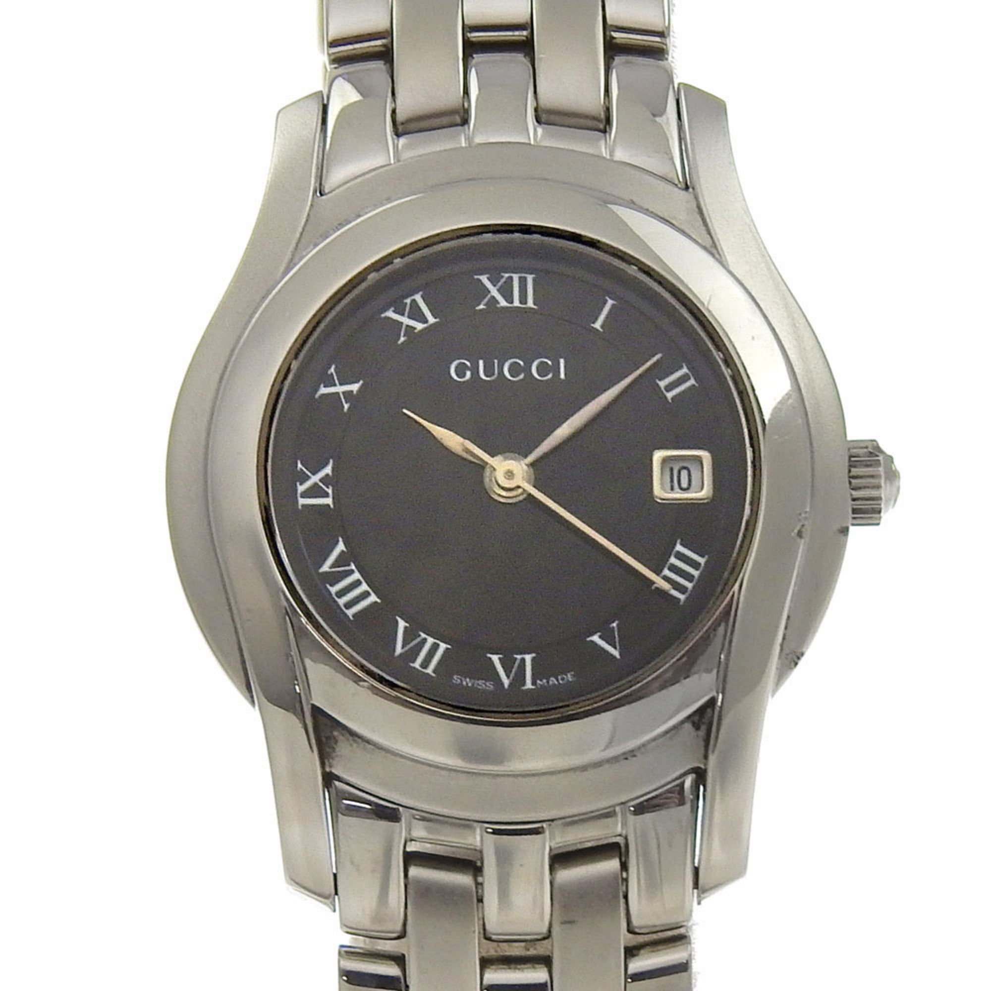 Gucci Gucci Watch 5500L Stainless Steel Quartz Analog Display Black Dial Women's Size ONE SIZE - 1 Thumbnail