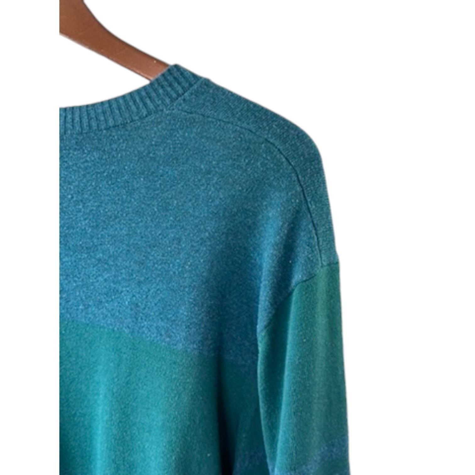 Adidas Adidas Green Ombre Long Sleeve Knit Sweater Men's 2XL Size US XXL / EU 58 / 5 - 6 Thumbnail