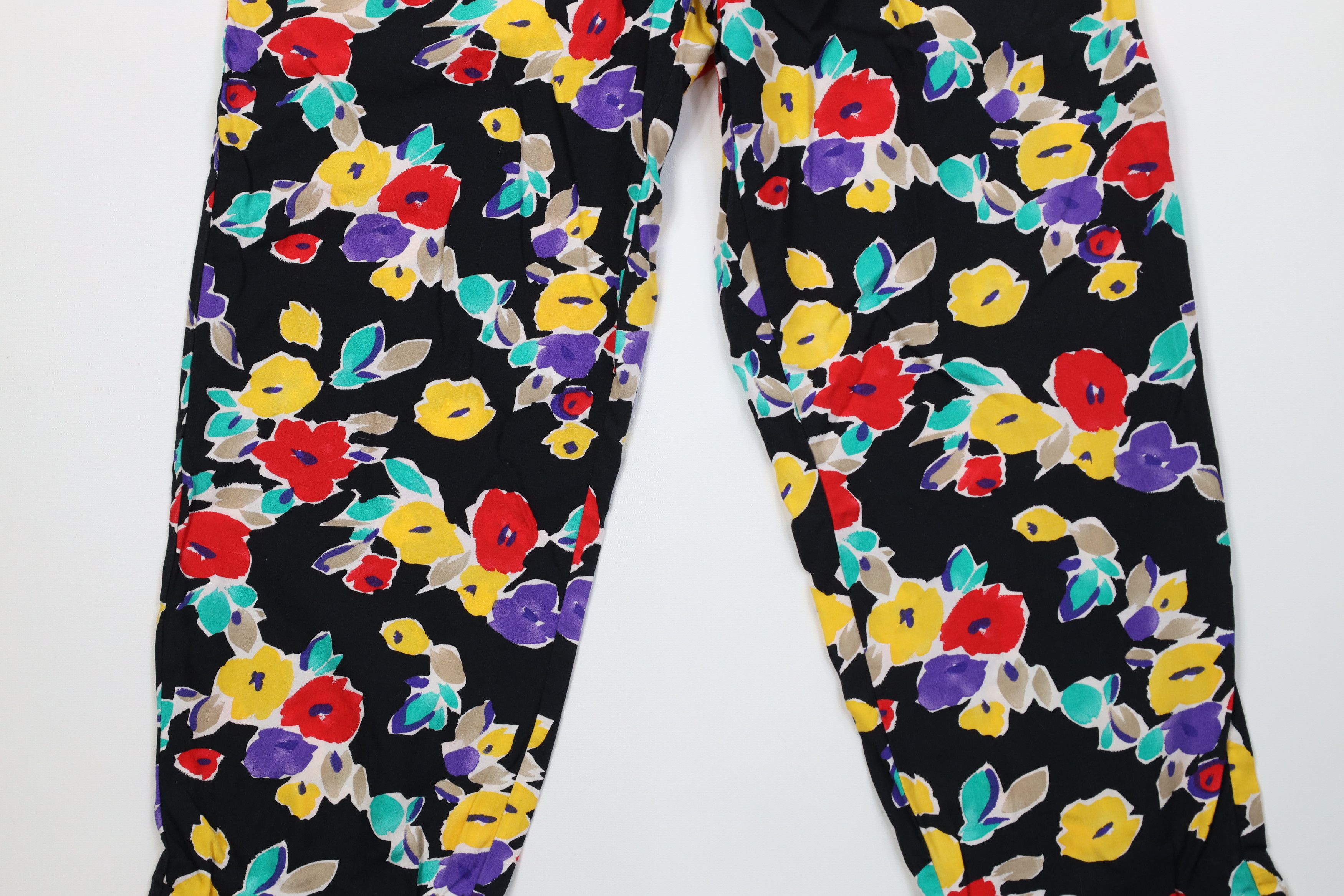 Vintage Vintage 90s Streetwear Gabardine Abstract Flower Harem Pants Size 32" / US 10 / IT 46 - 3 Thumbnail
