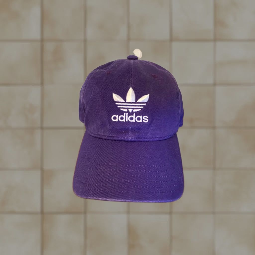 Adidas adidas Originals Relaxed StrapBack Trefoil Style Hat Adjustable Women Purple Cotton Baseball Cap Womens Size ONE SIZE - 1 Thumbnail