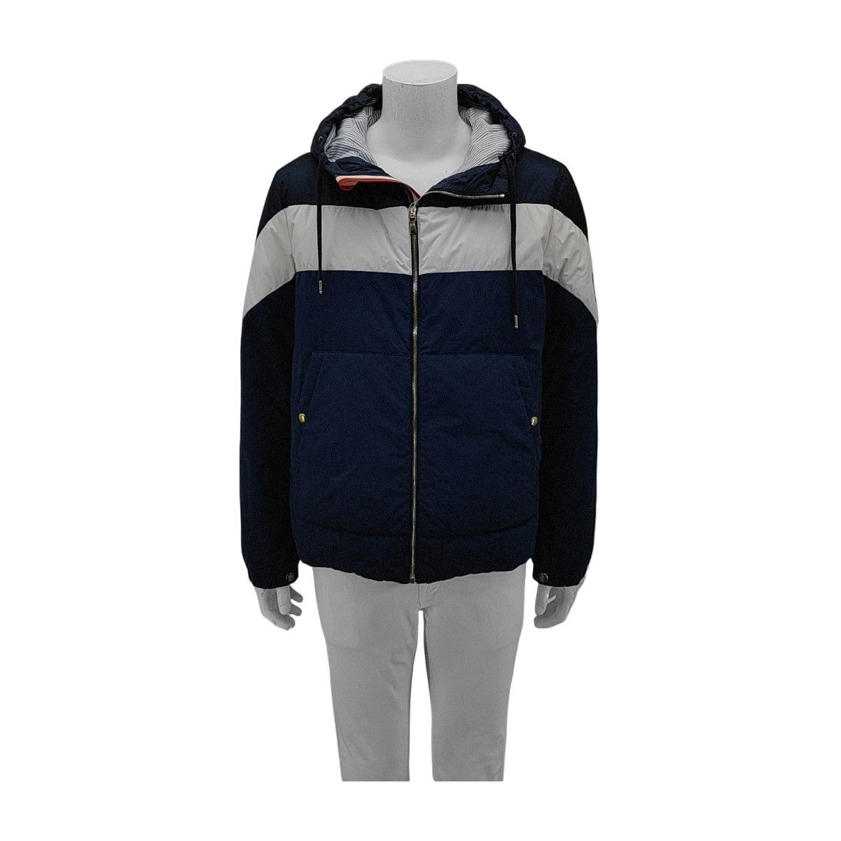 Moncler Moncler Gamme Bleu Striped Puffer Jacket Size 4 Size US XL / EU 56 / 4 - 1 Thumbnail