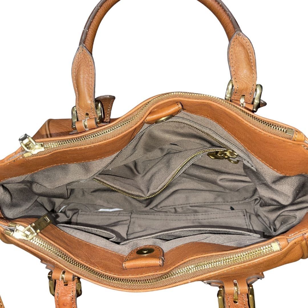 J.Crew Tan Genuine Leather Satchel Top Handle Crossbody Minimalist Size ONE SIZE - 4 Thumbnail