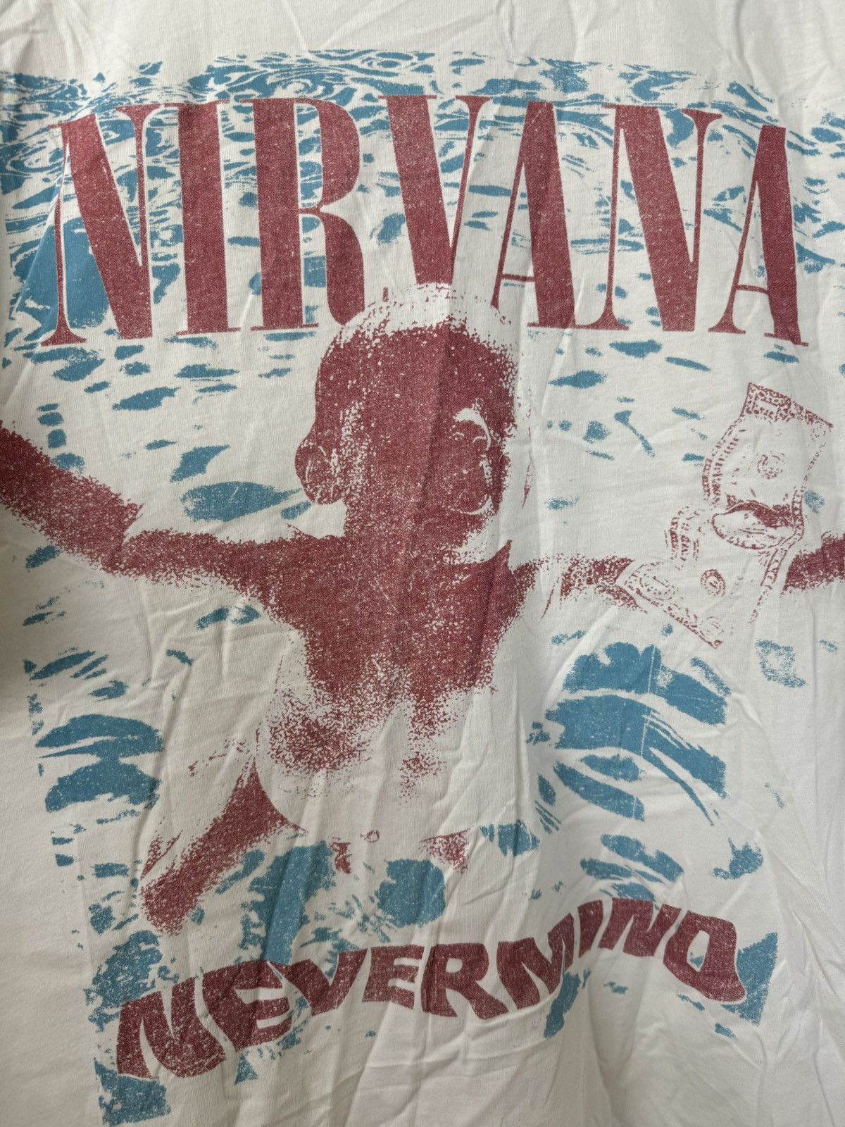 Band Tees Nirvana Nevermind Band Tee Grunge Rock White Cover Print Size US XL / EU 56 / 4 - 2 Thumbnail