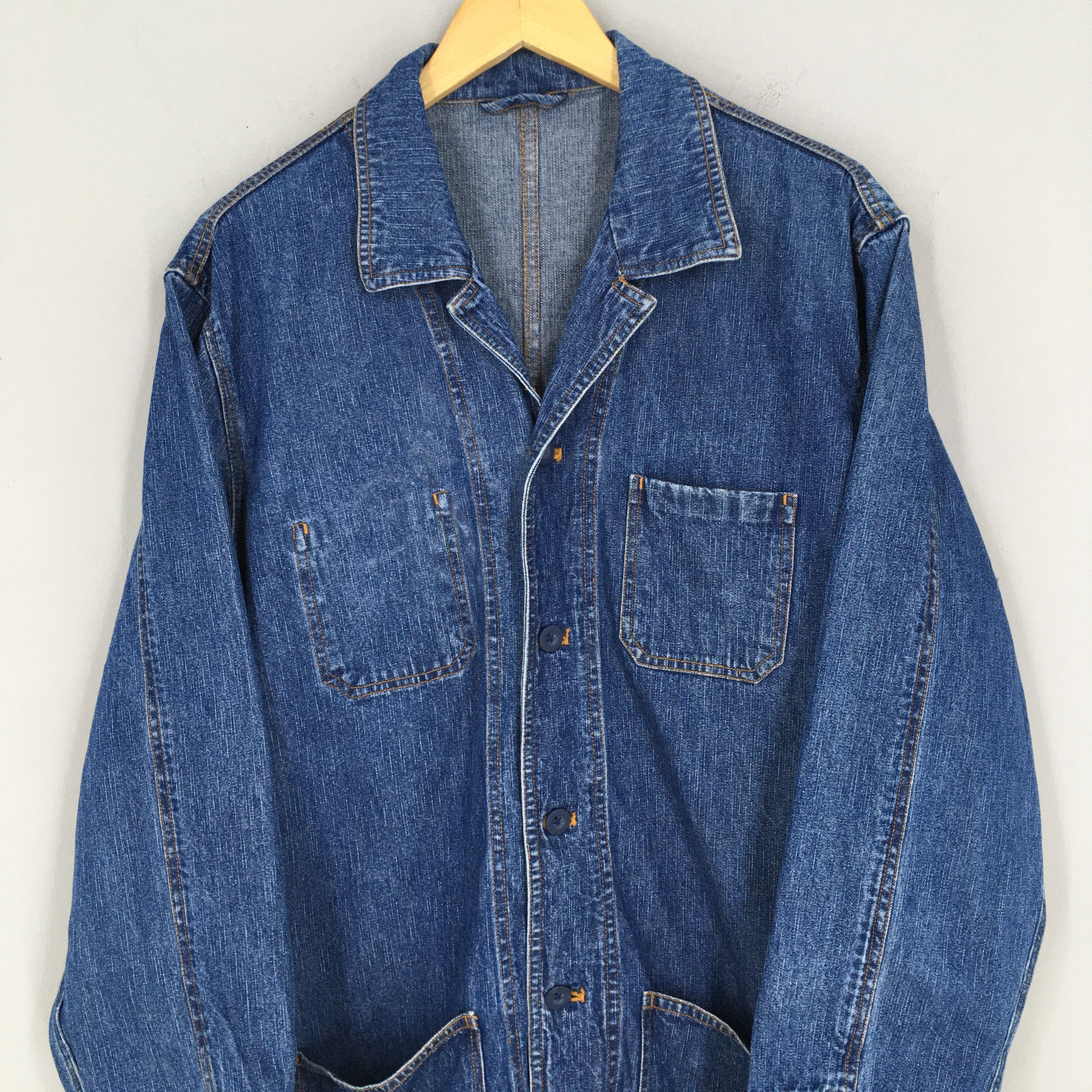 Vintage Vintage 80s Denim Worker Jacket Large Workwear Frenchwork Size US L / EU 52-54 / 3 - 2 Thumbnail