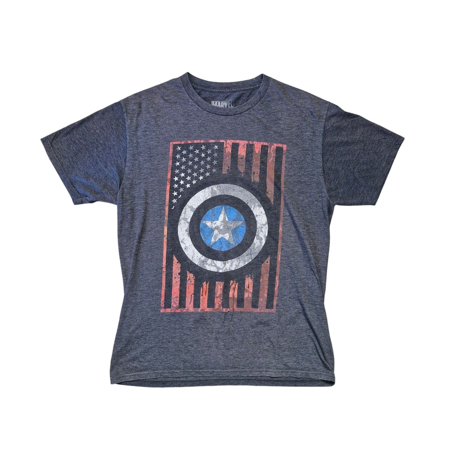 Marvel Comics Captain America Men’s L Gray Graphic Tee Marvel Short Sleeve Size US L / EU 52-54 / 3 - 1 Thumbnail