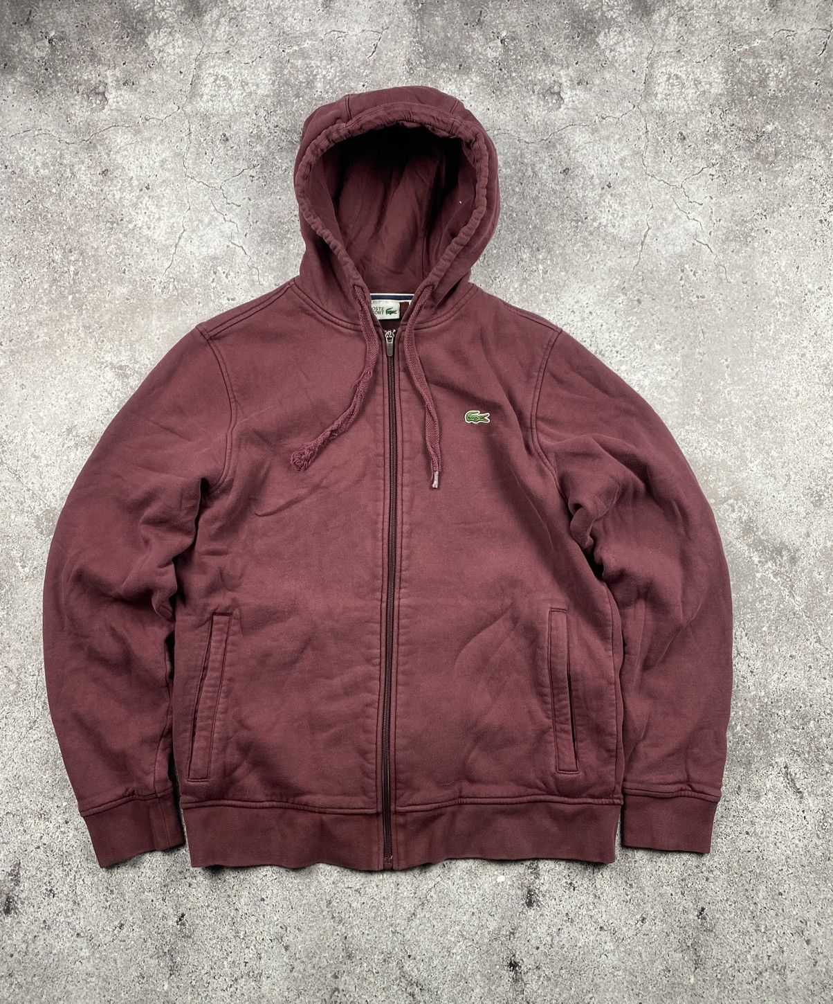 Lacoste × Vintage Vintage Lacoste Sport Logo zip Hoodie Cherry L Size US L / EU 52-54 / 3 - 1 Thumbnail