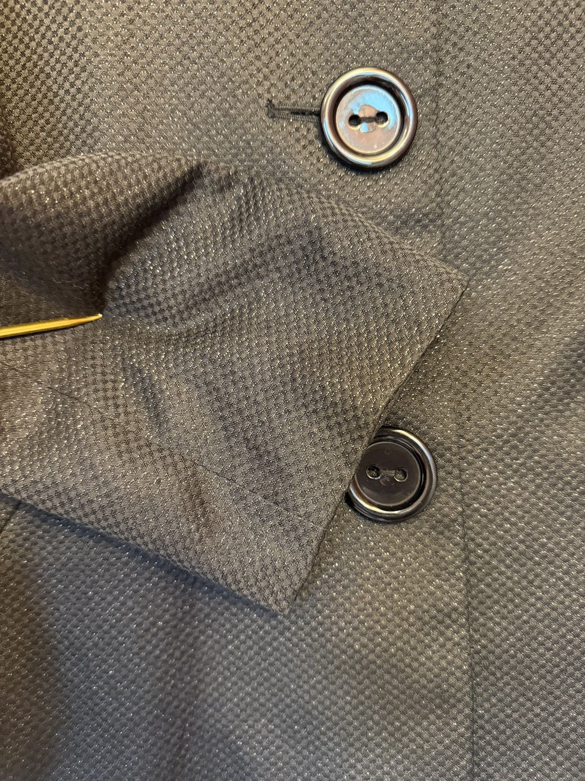Style & Co Style & Co Black Metallic Textured Cropped Lge Button Jacket Size L / US 10 / IT 46 - 5 Thumbnail