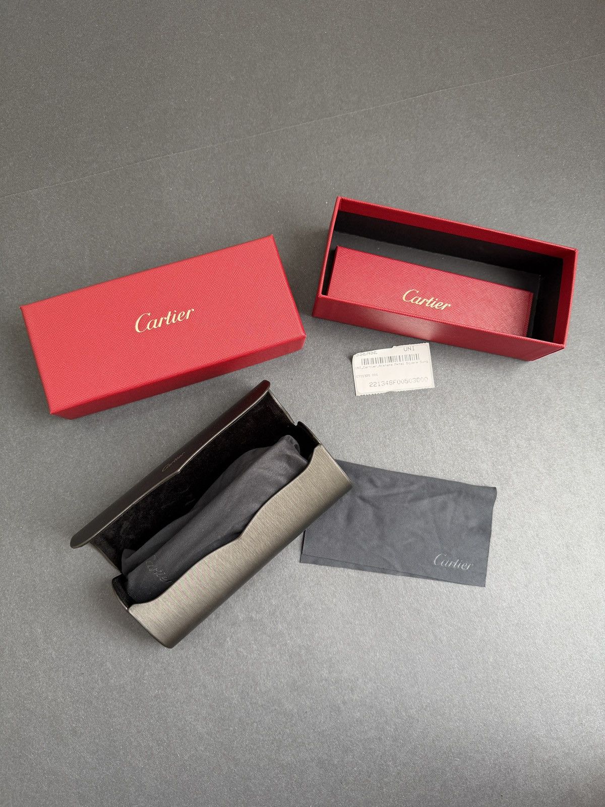 Cartier Cartier Black Square Acetate Metal Frame Sunglasses Size ONE SIZE - 12 Thumbnail