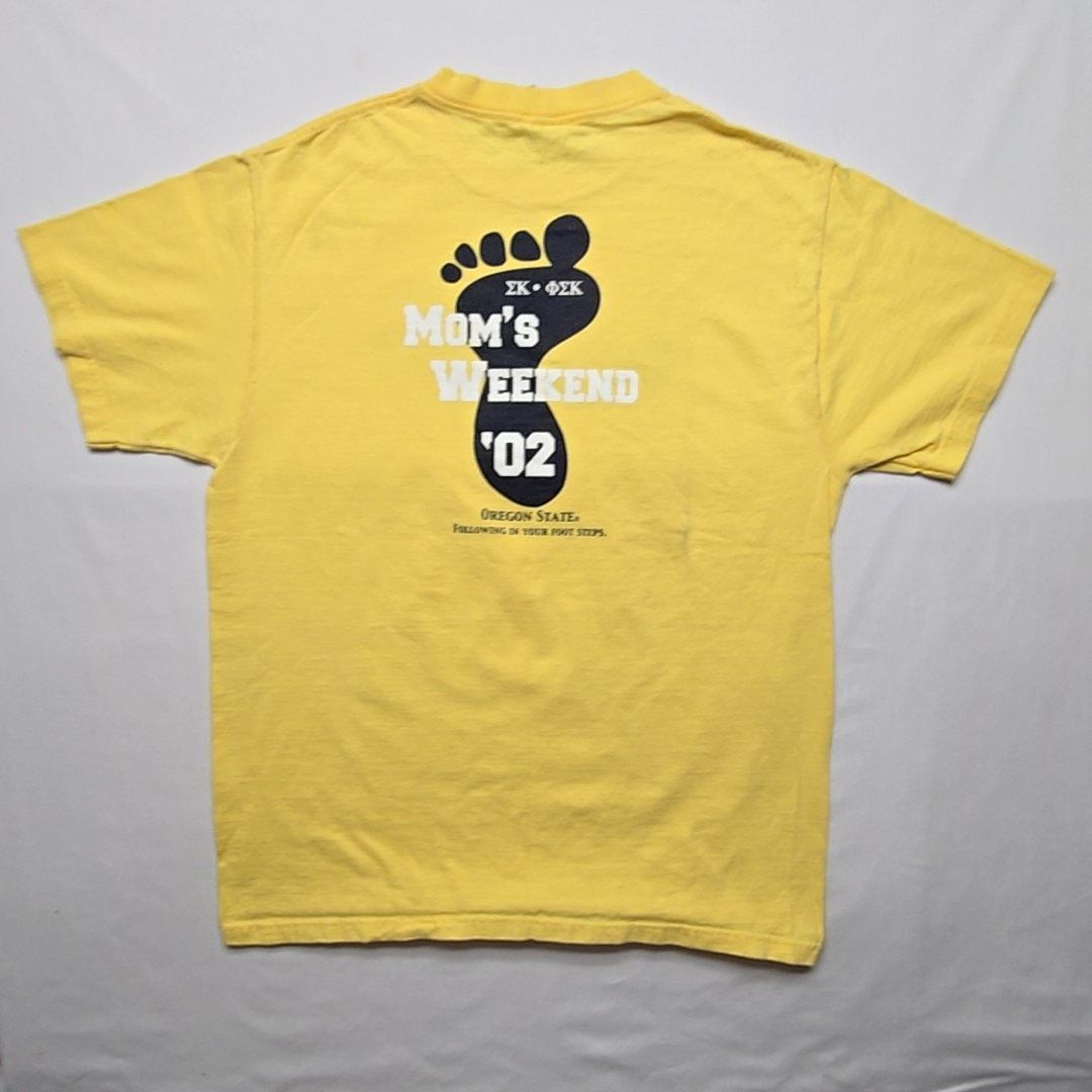 Fruit Of The Loom Vintage Sigma Kappa Mom's Weekend Oregon State Yellow L Tee Size US L / EU 52-54 / 3 - 7 Thumbnail