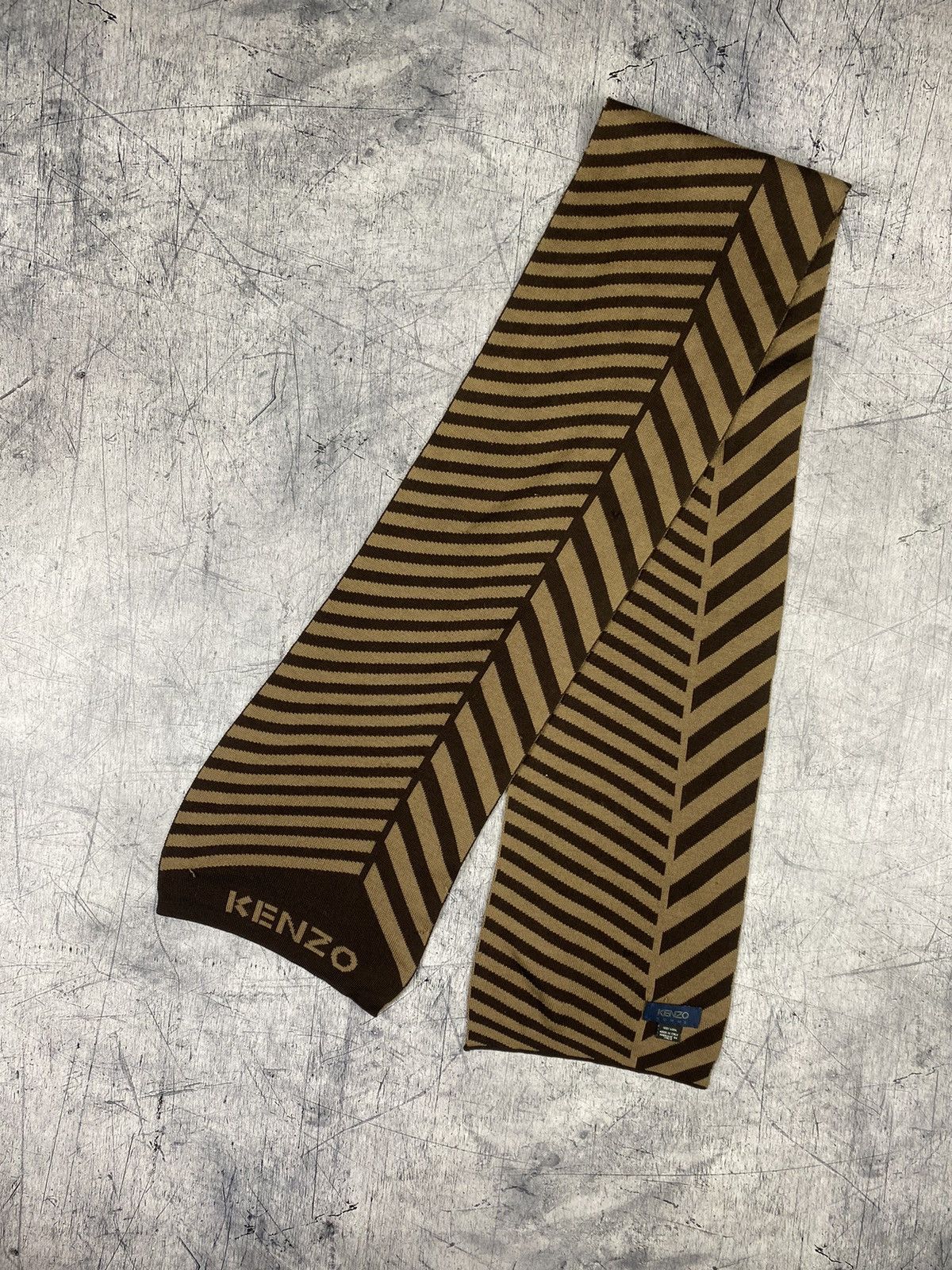 Kenzo × Vintage Vintage Kenzo Homme Designer Wool Scarf Size ONE SIZE - 3 Thumbnail
