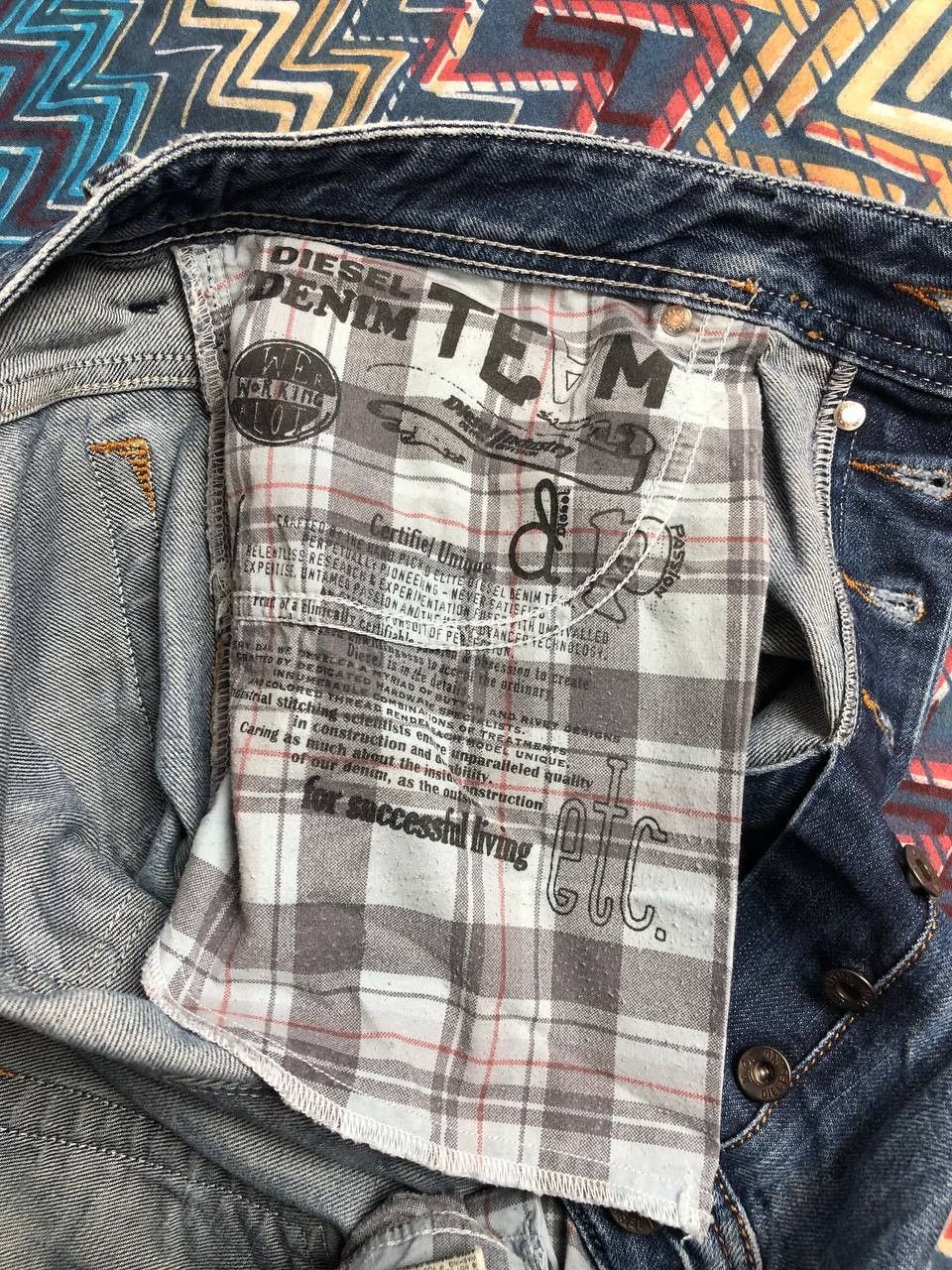 Diesel × Vintage Vintage Y2K Diesel Washed Distressed Denim Jeans Slim Size US 33 - 15 Thumbnail