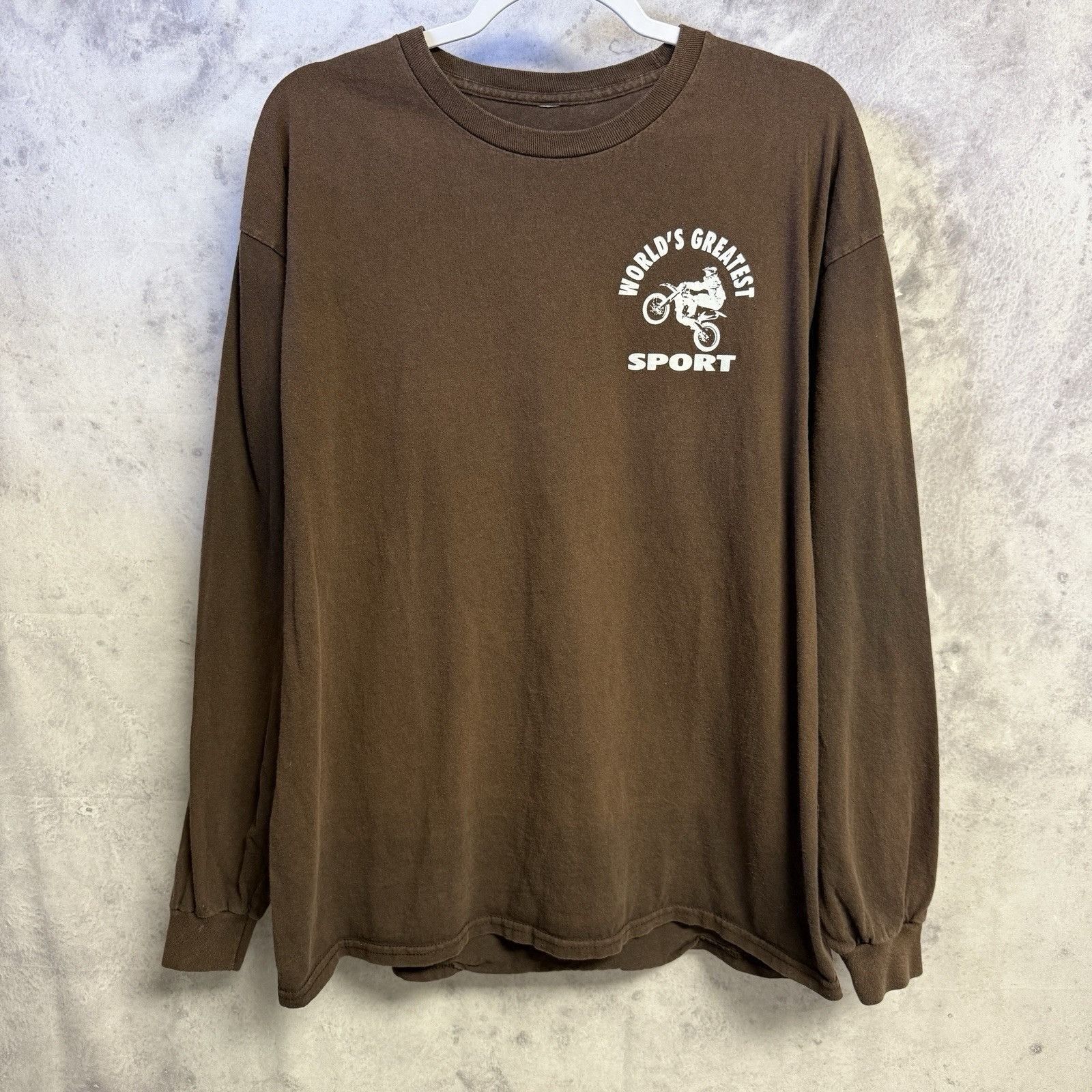 Vintage American Hillclimb Dirtbike T Shirt Brown Long Sleeve Size US XL / EU 56 / 4 - 2 Thumbnail
