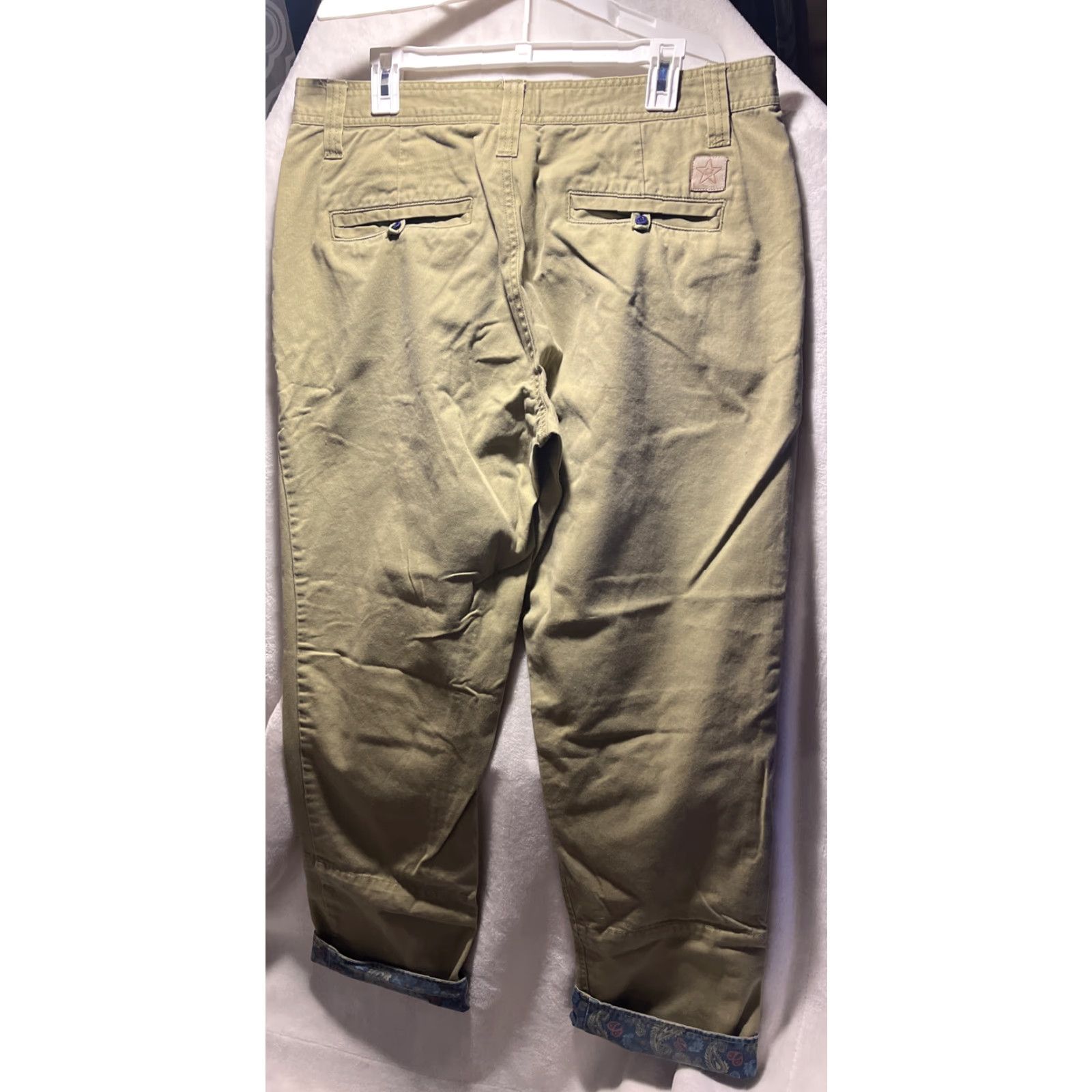 Vintage PLAY CLOTHS Khaki Dress Pants with Paisley Cuffs Regular Fit Size 36 Mens Size US 36 / EU 52 - 5 Thumbnail