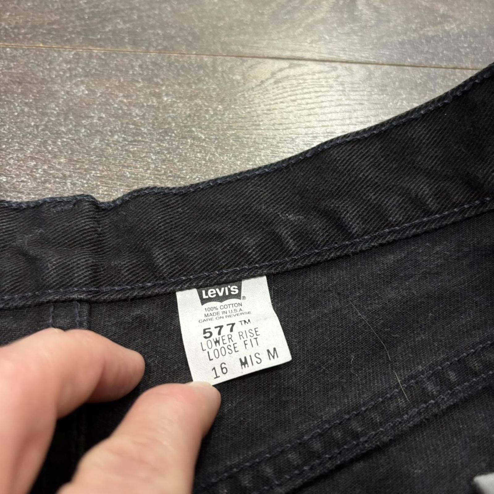 Levi's vintage made in USA black Levi’s 577 lower rise loose jeans Size US 36 / EU 52 - 7 Thumbnail